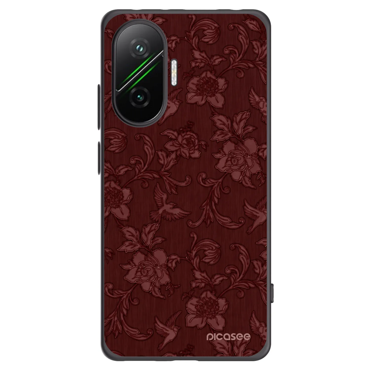Picasee silikonový černý obal pro Xiaomi Poco F7 5G - Red Elegance