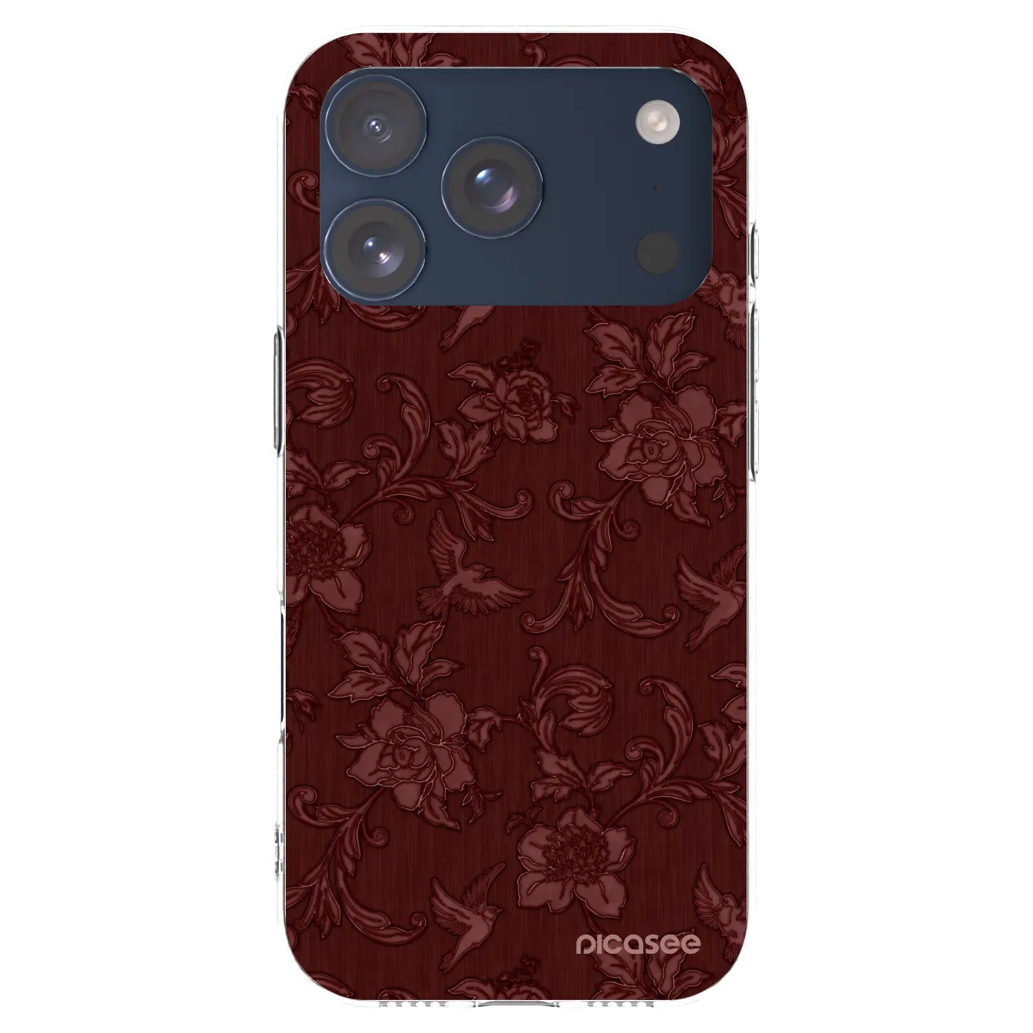 Picasee silikonový průhledný obal pro Apple iPhone 17 Pro - Red Elegance