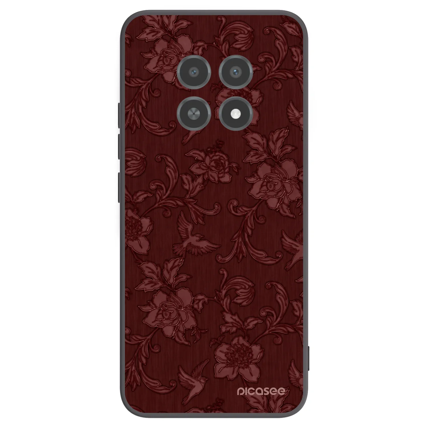 Picasee silikonový černý obal pro Realme 12X - Red Elegance