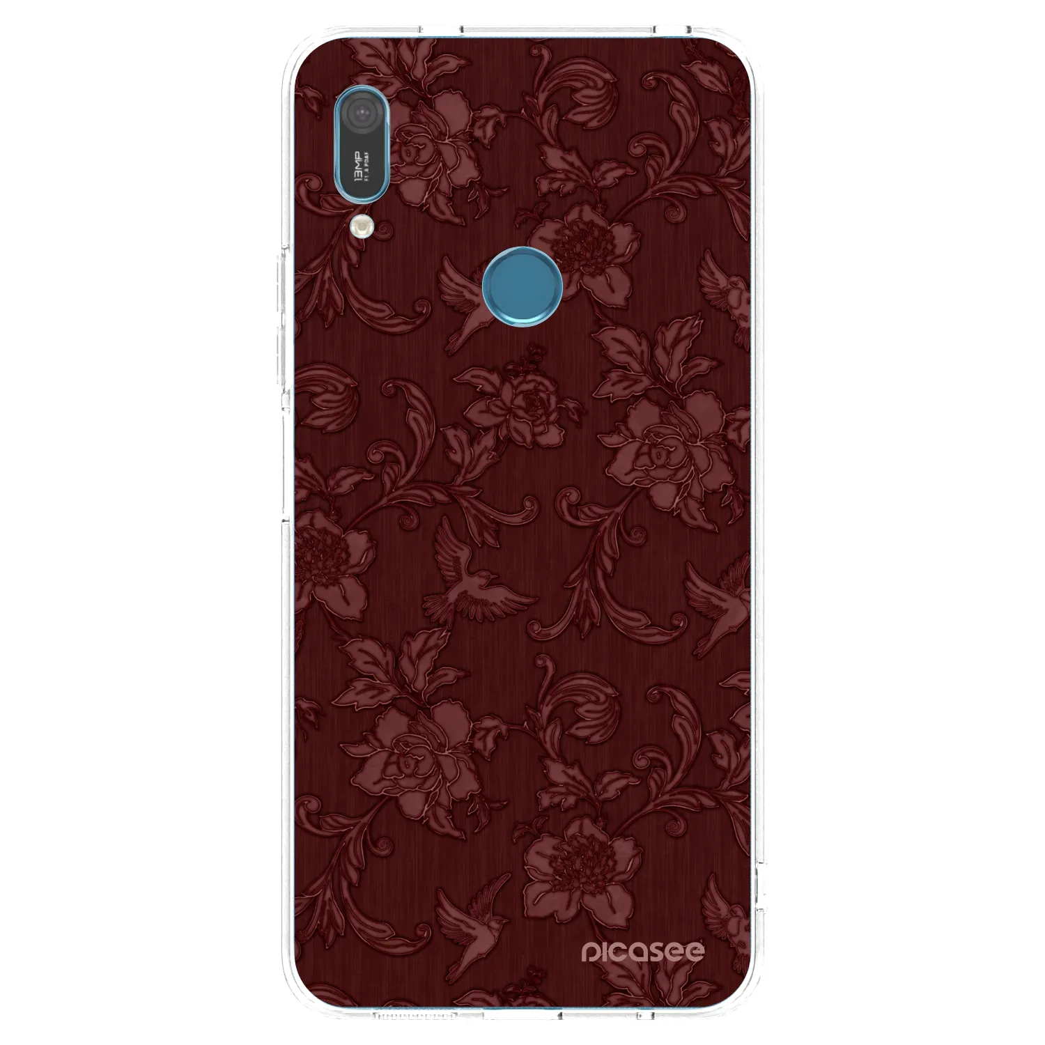 Picasee silikonový průhledný obal pro Huawei Y6 2019 - Red Elegance