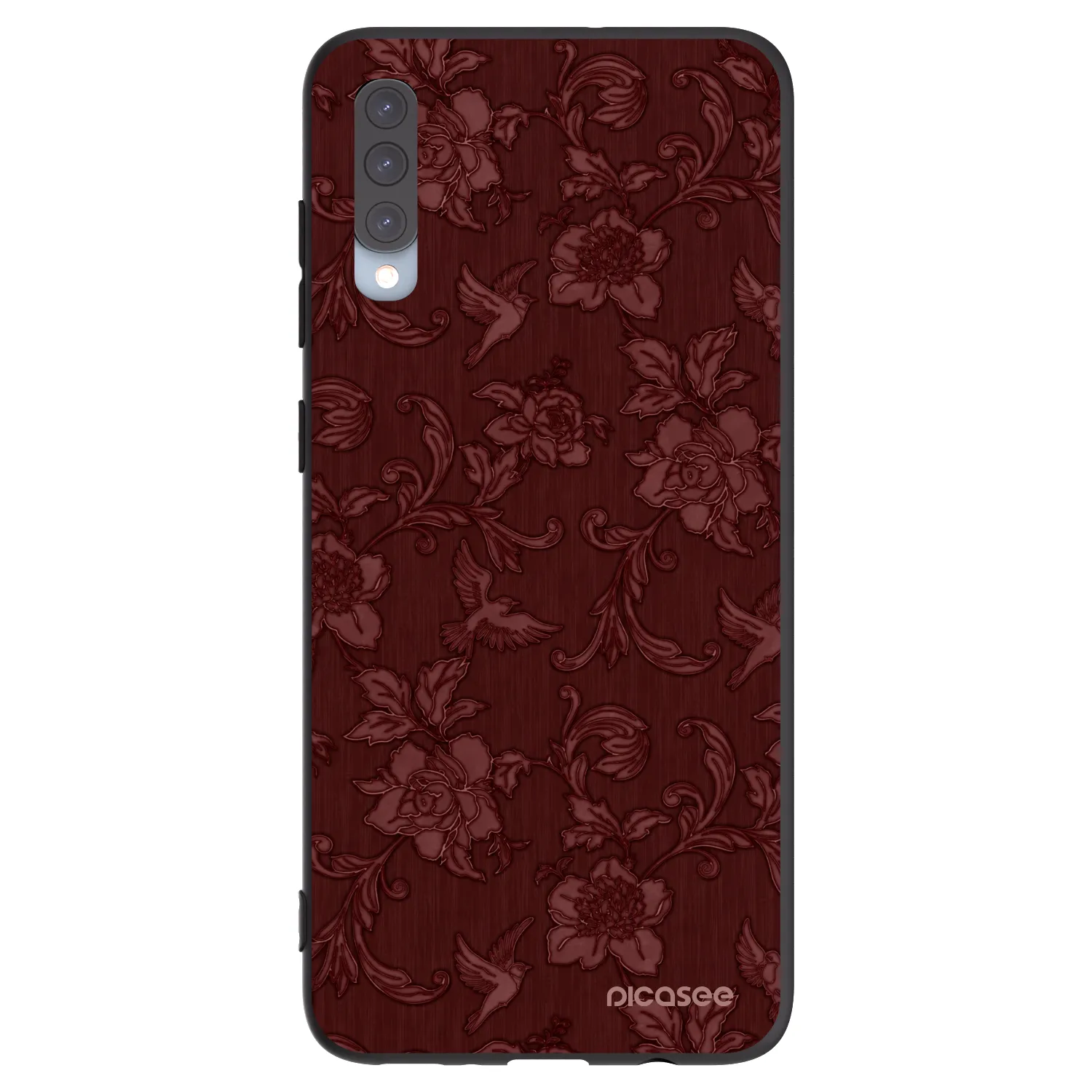 Picasee silikonový černý obal pro Samsung Galaxy A70 A705F - Red Elegance