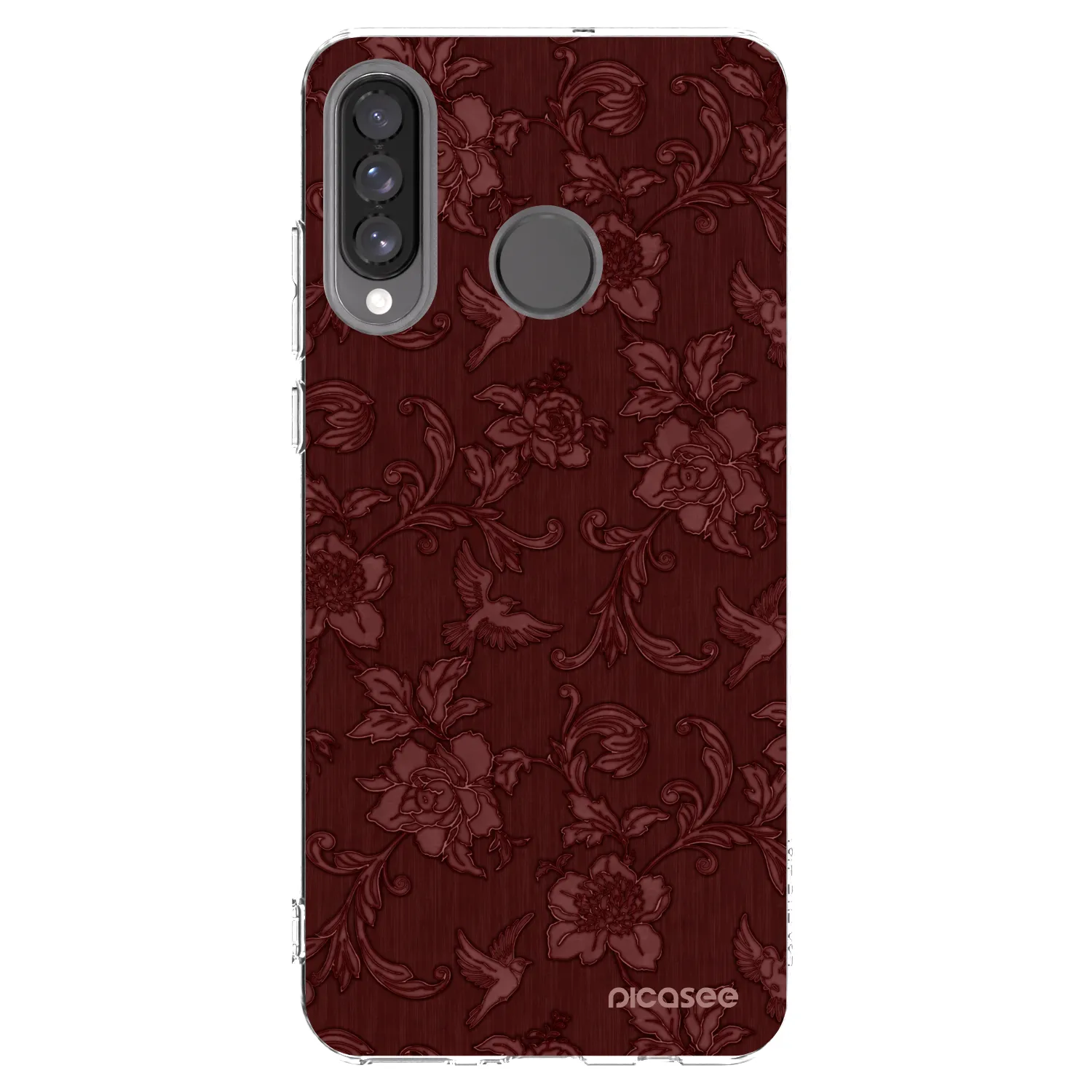 Picasee silikonový průhledný obal pro Huawei P30 Lite - Red Elegance