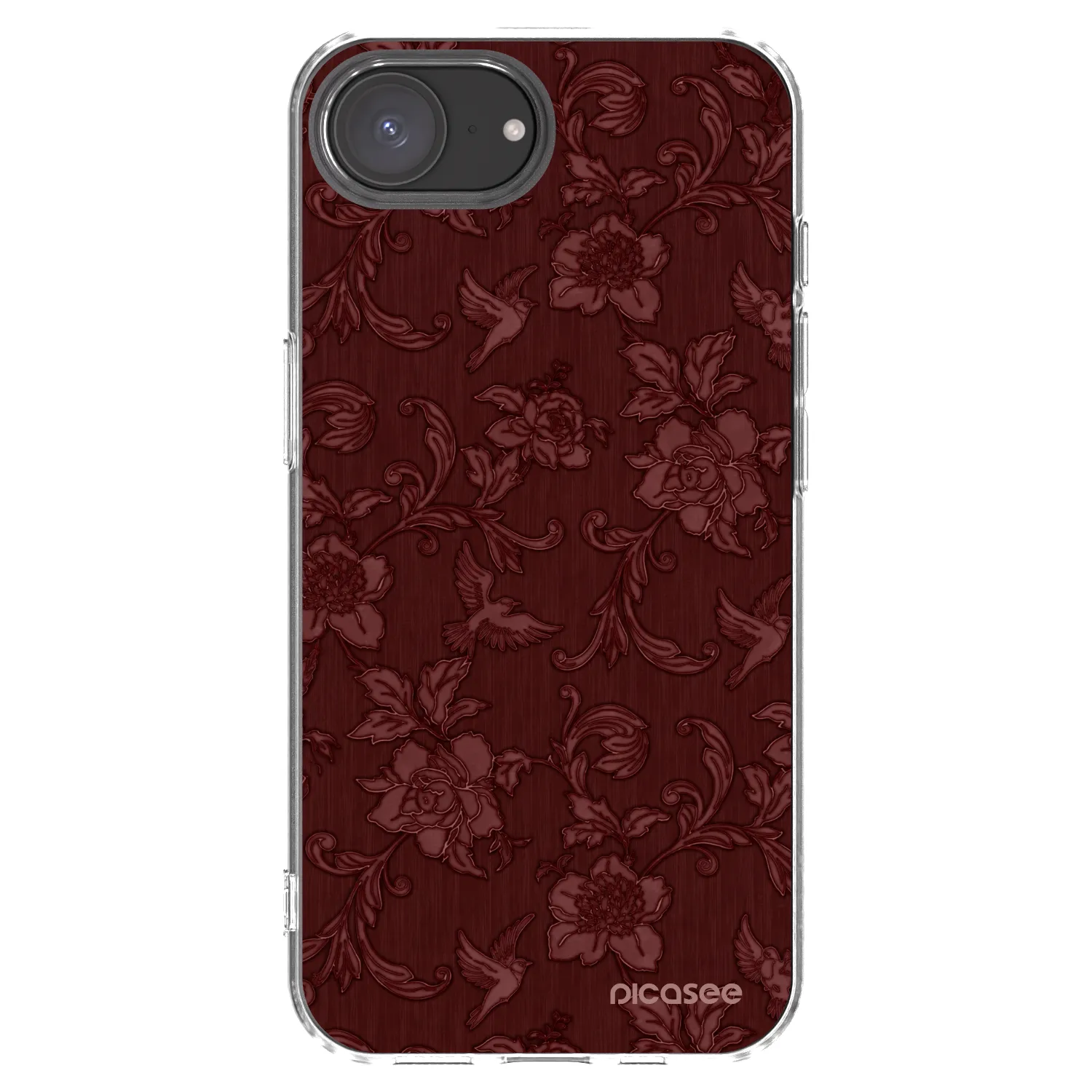 Picasee silikonový průhledný obal pro Apple iPhone 17e - Red Elegance