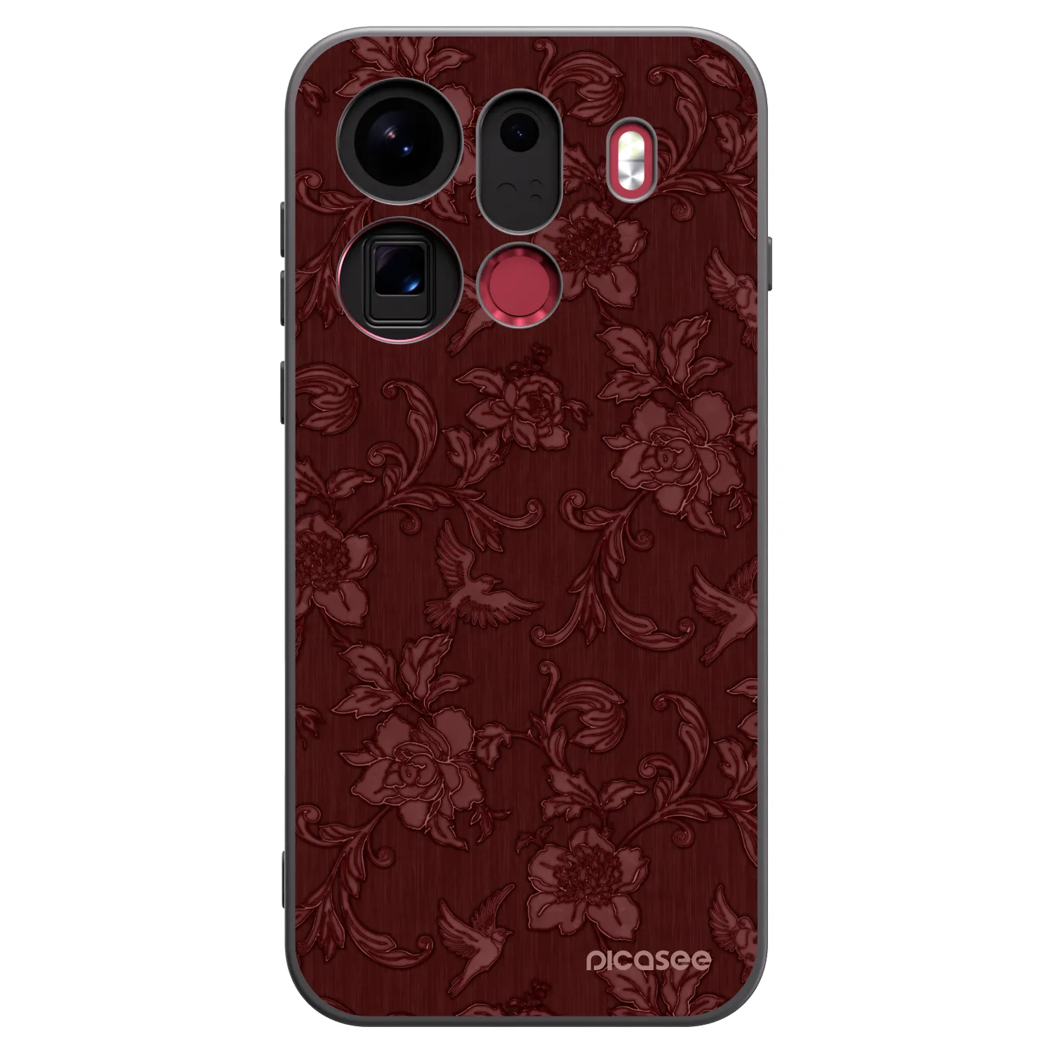 Picasee silikonový černý obal pro OPPO Find X9 Pro - Red Elegance