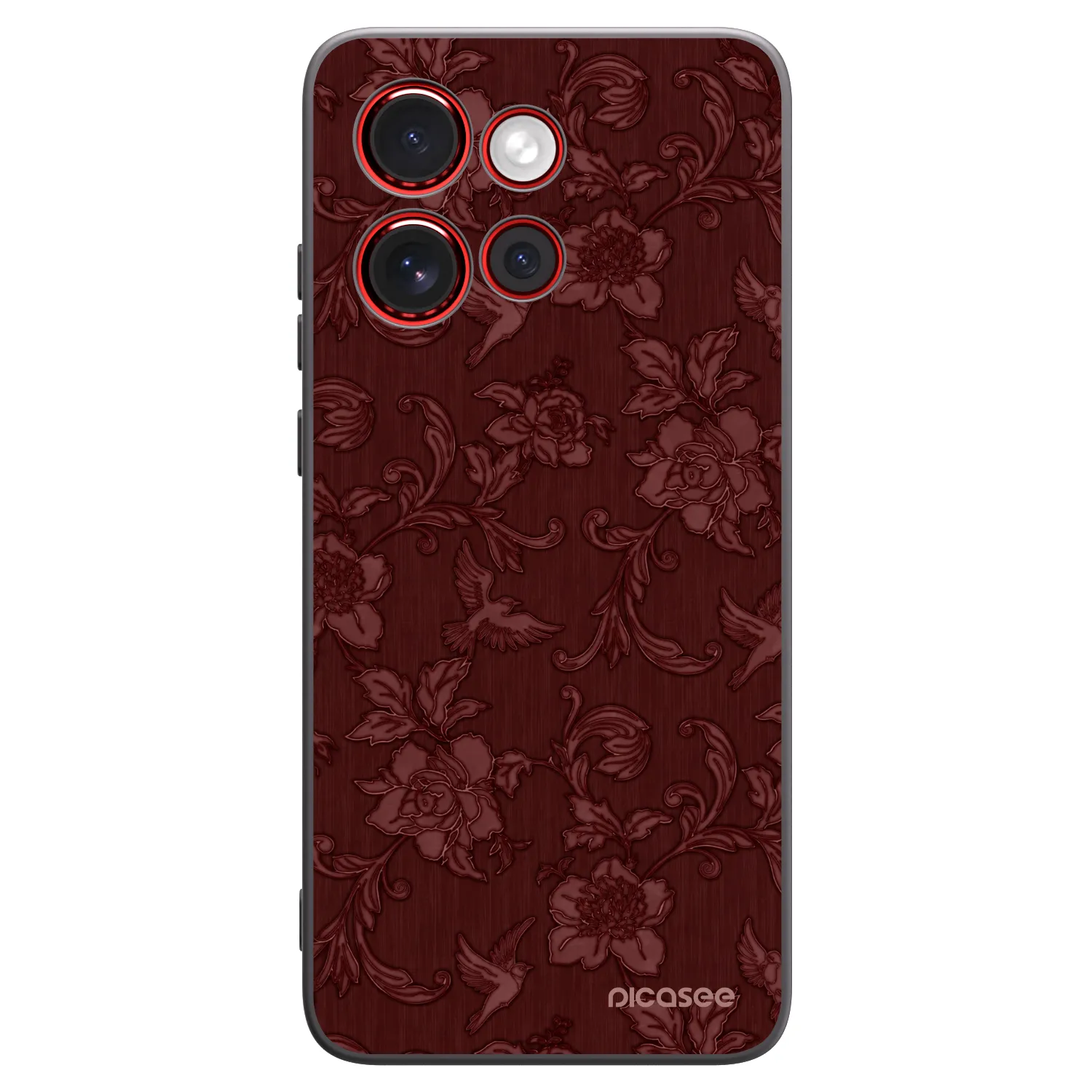 Picasee silikonový černý obal pro Motorola Edge 60 Neo 5G - Red Elegance