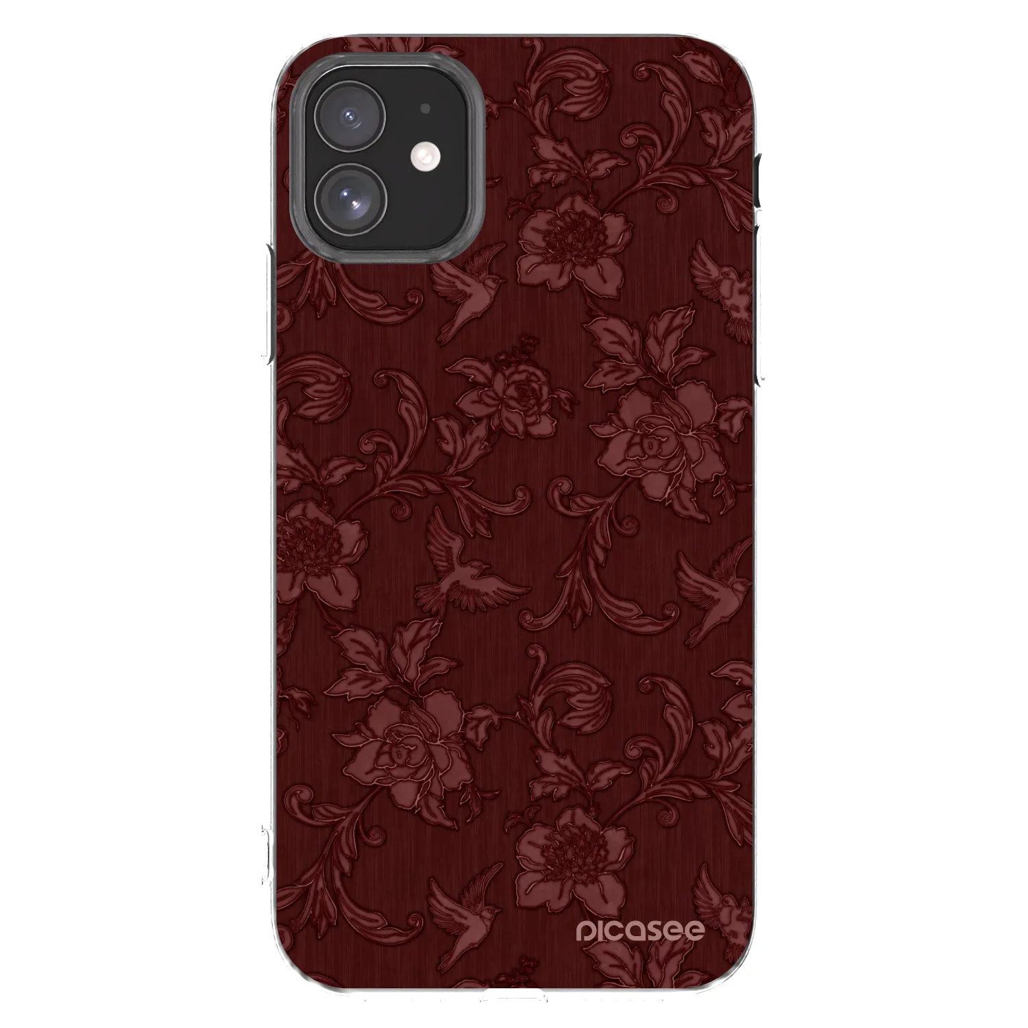 Picasee silikonový průhledný obal pro Apple iPhone 11 - Red Elegance