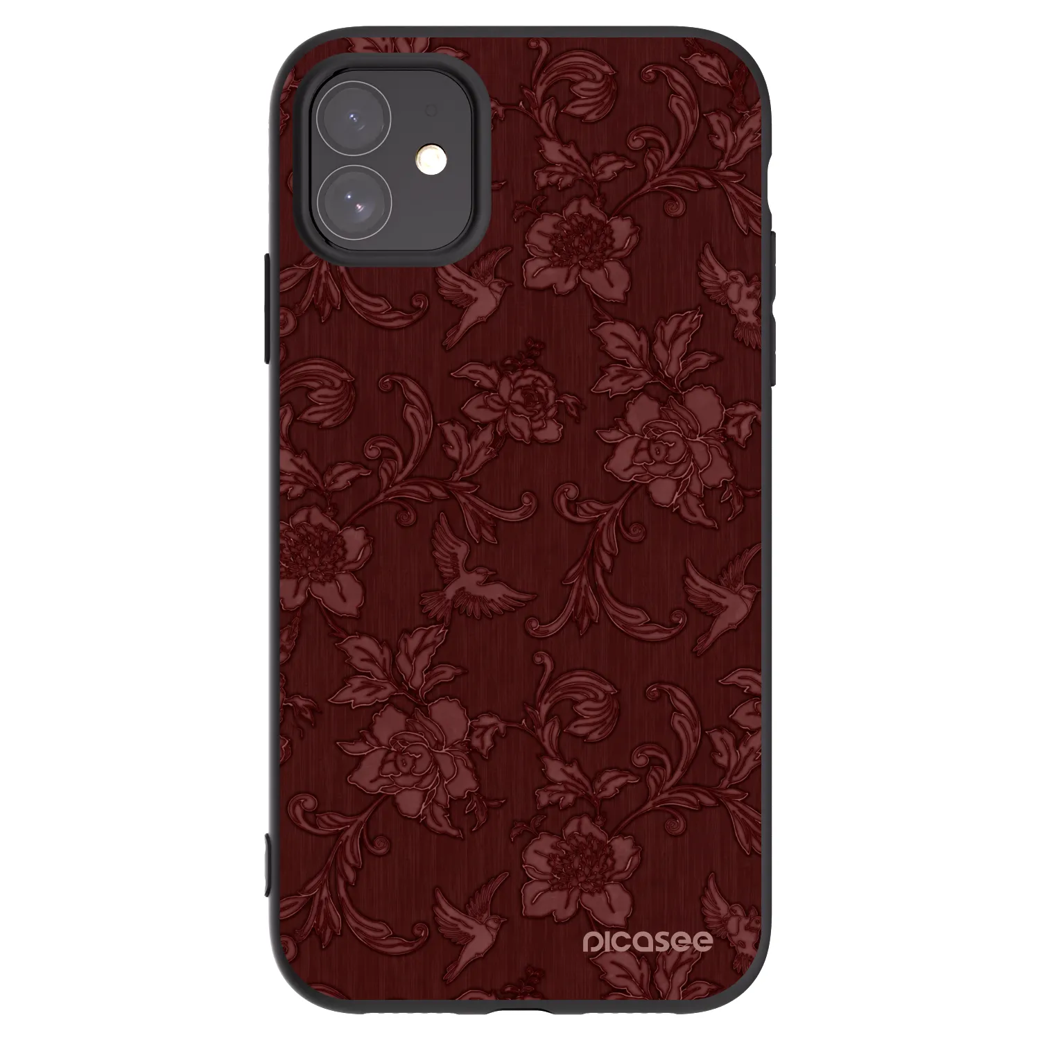 Picasee silikonový černý obal pro Apple iPhone 11 - Red Elegance