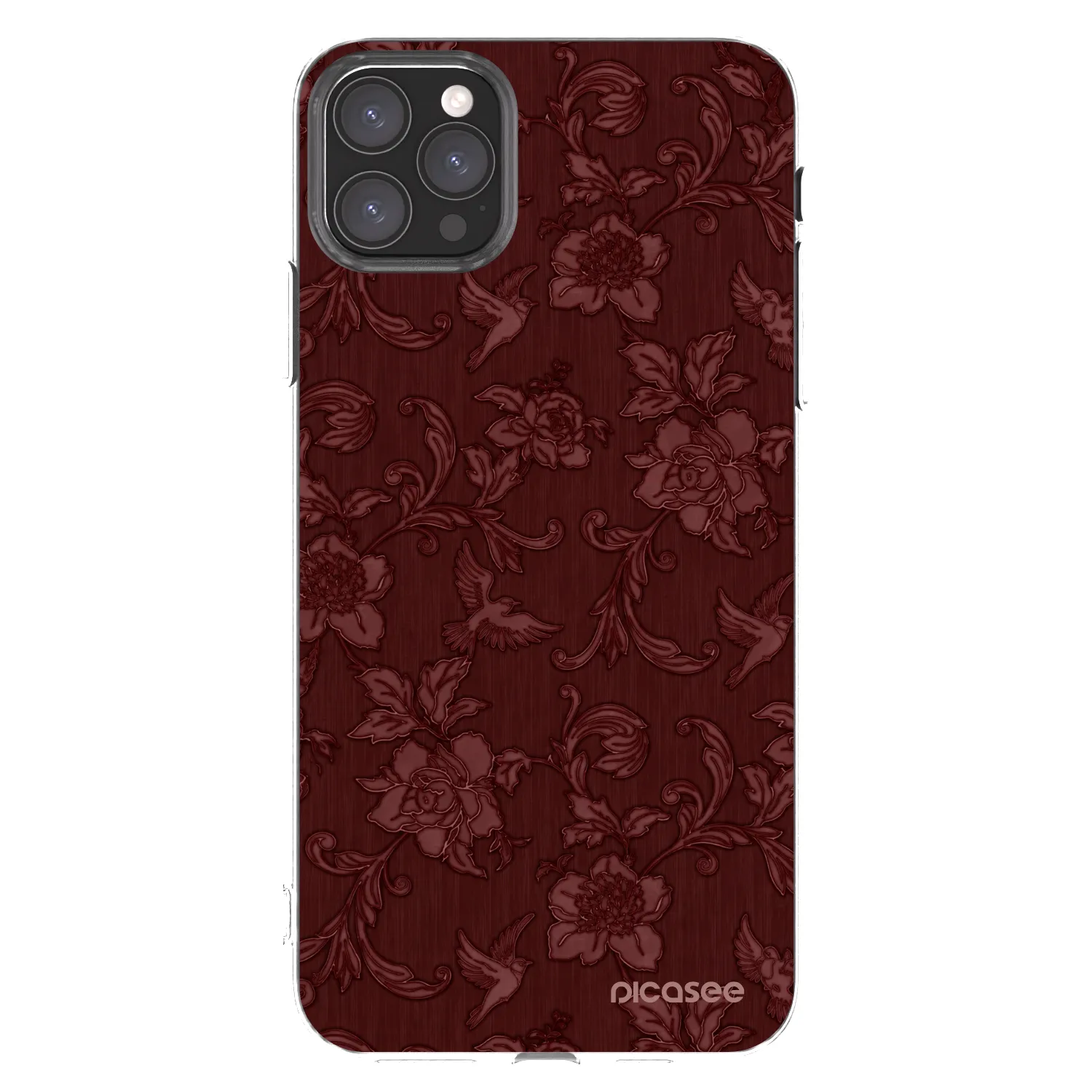Picasee silikonový průhledný obal pro Apple iPhone 11 Pro Max - Red Elegance