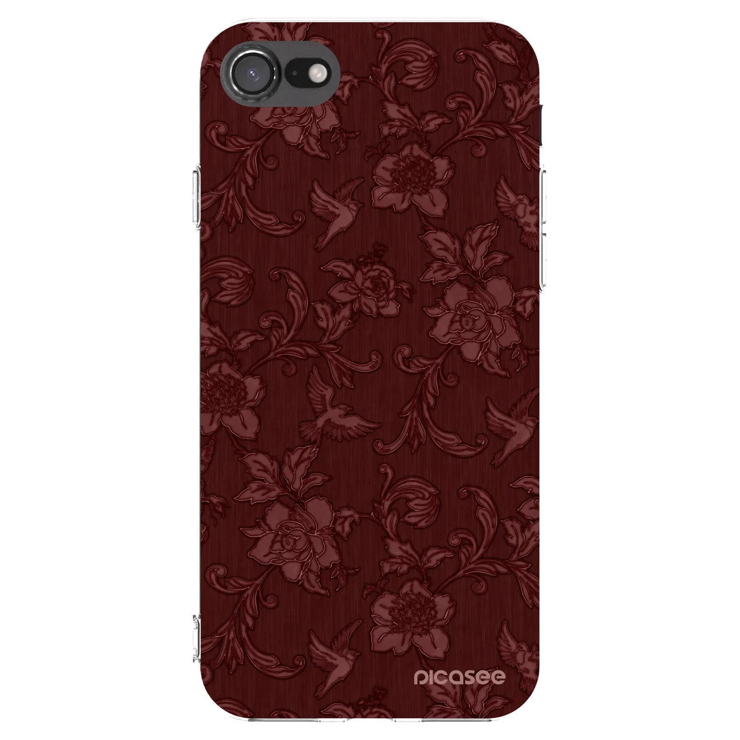 Picasee silikonový průhledný obal pro Apple iPhone 8 - Red Elegance