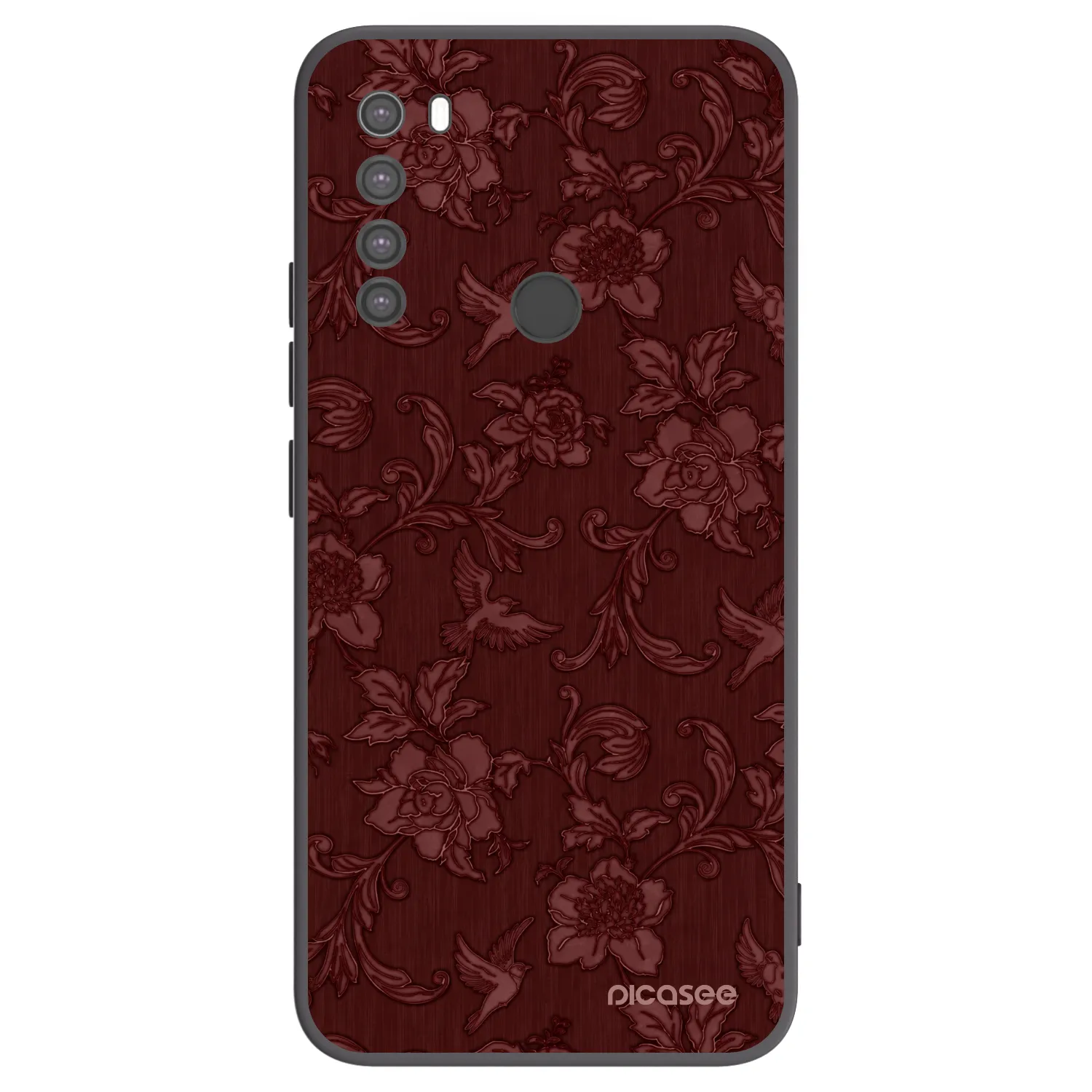 Picasee silikonový černý obal pro Xiaomi Redmi Note 8 - Red Elegance