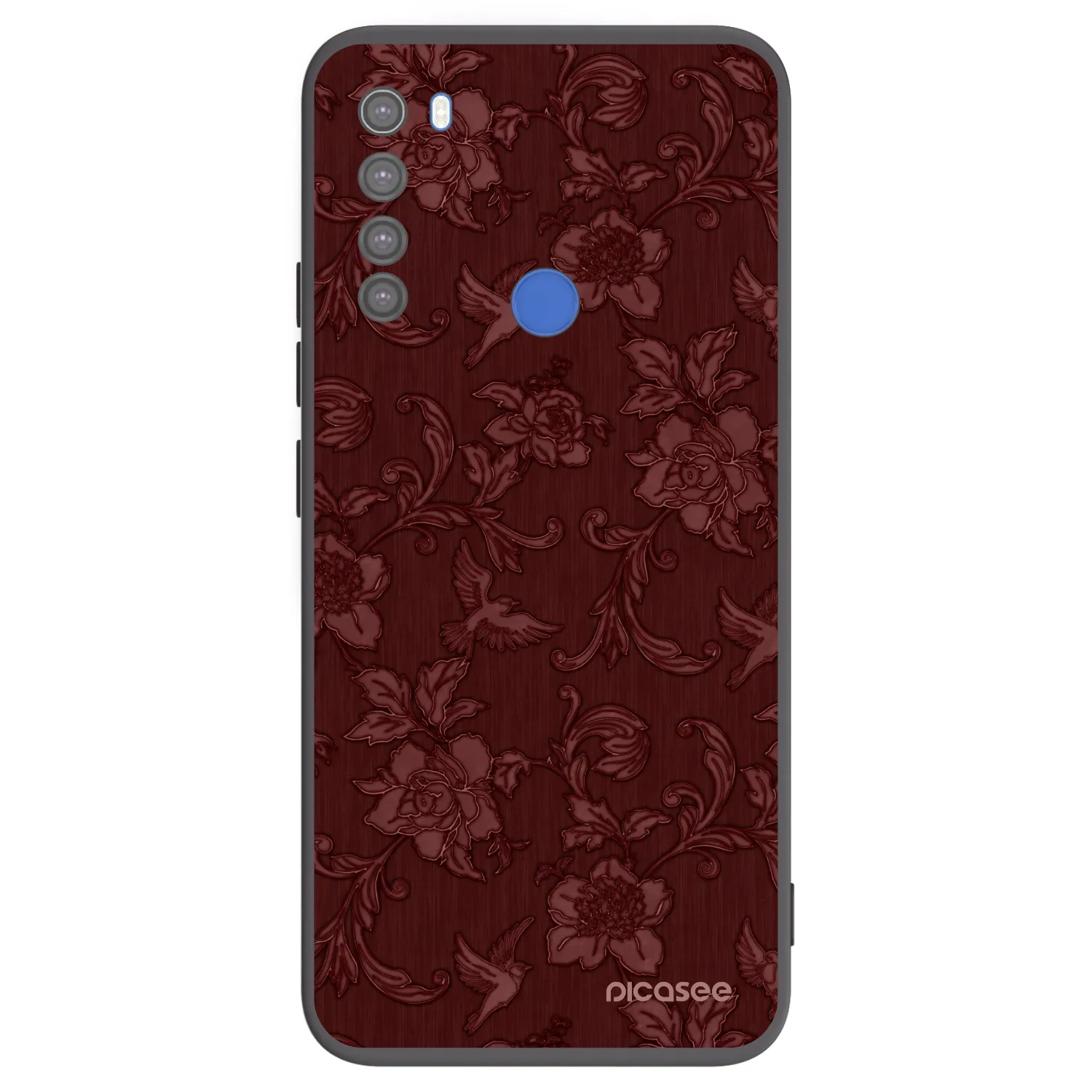 Picasee silikonový černý obal pro Xiaomi Redmi Note 8T - Red Elegance