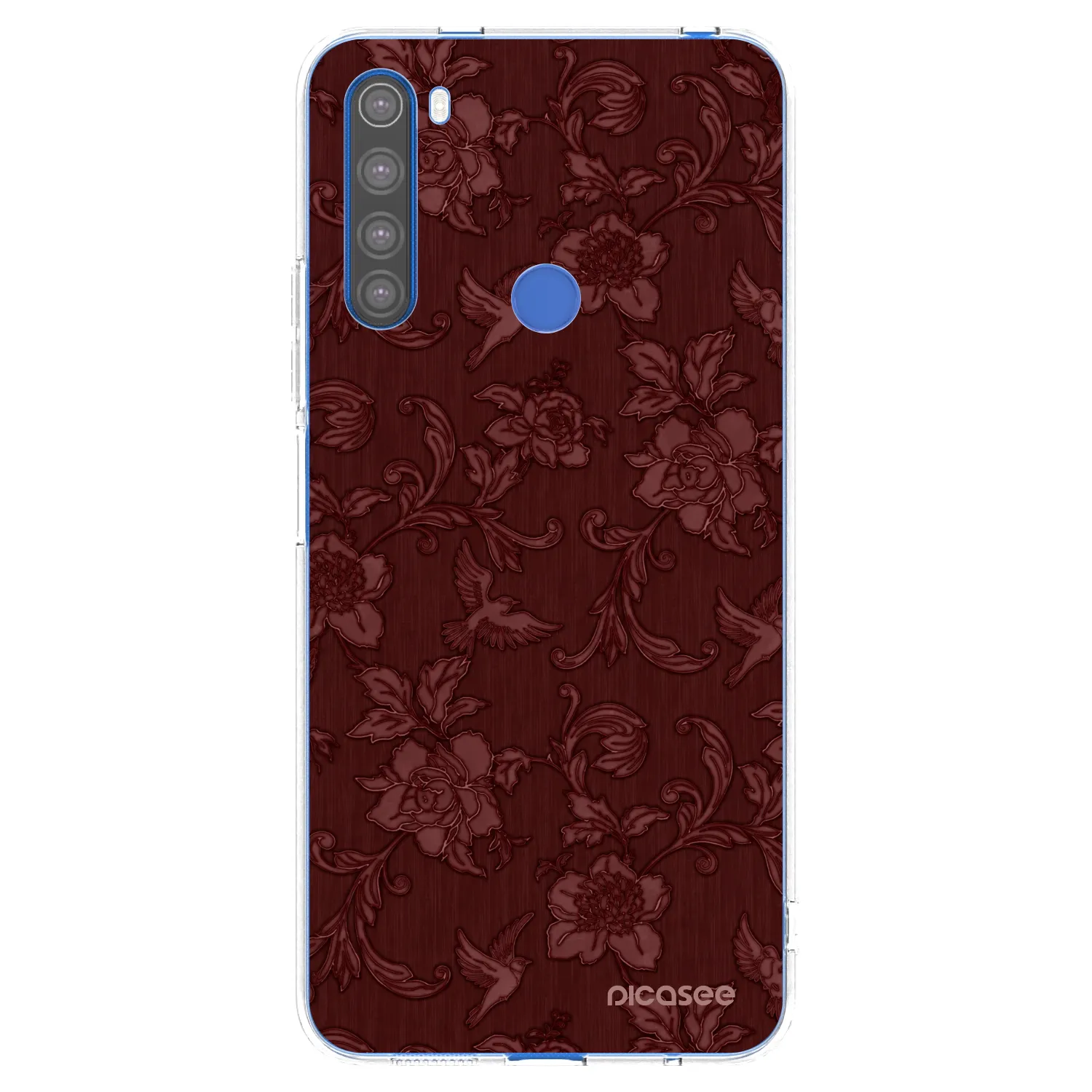 Picasee silikonový průhledný obal pro Xiaomi Redmi Note 8T - Red Elegance