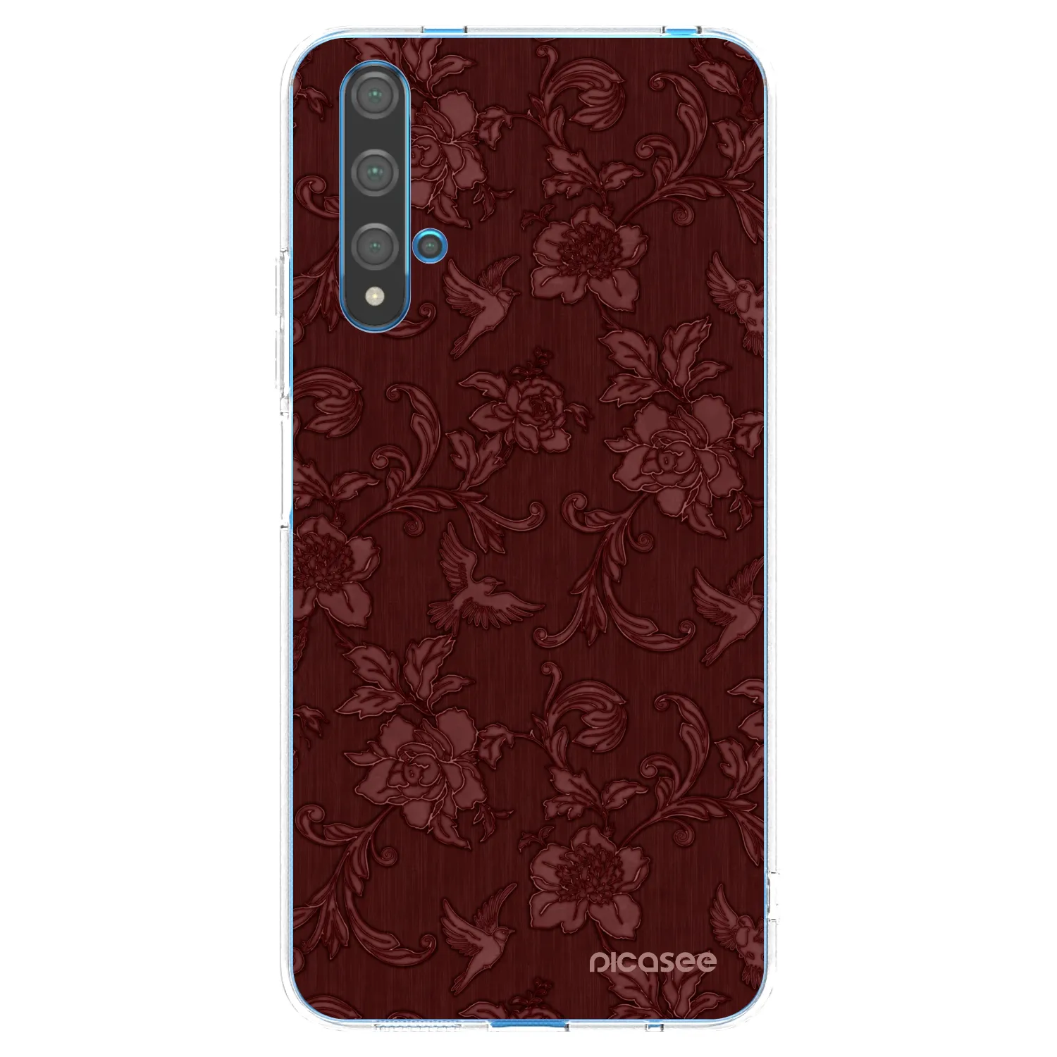 Picasee silikonový průhledný obal pro Huawei Nova 5T - Red Elegance