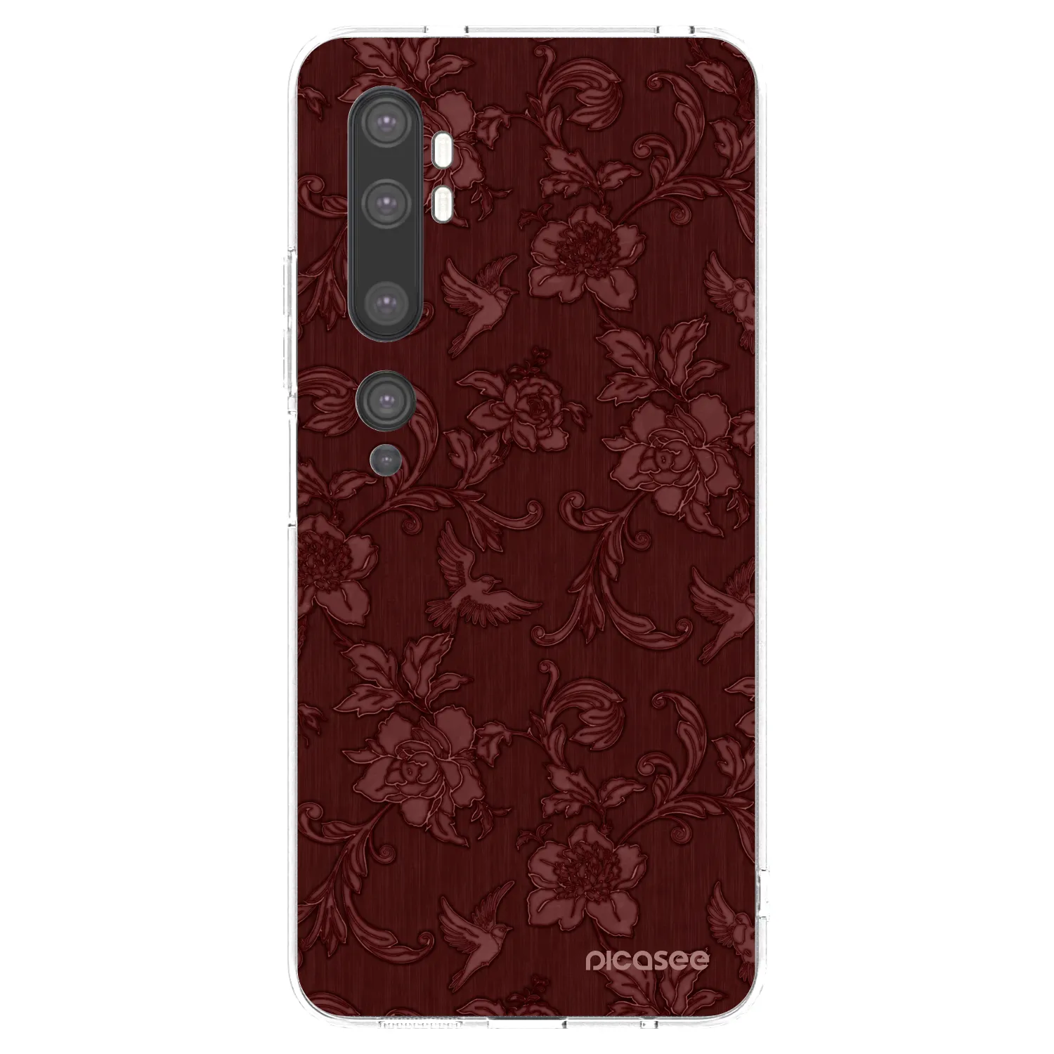 Picasee silikonový průhledný obal pro Xiaomi Mi Note 10 (Pro) - Red Elegance