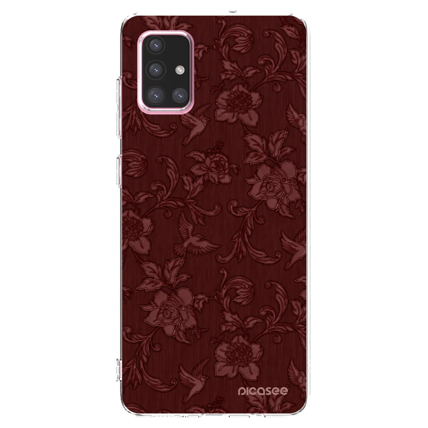 Picasee silikonový průhledný obal pro Samsung Galaxy A71 A715F - Red Elegance