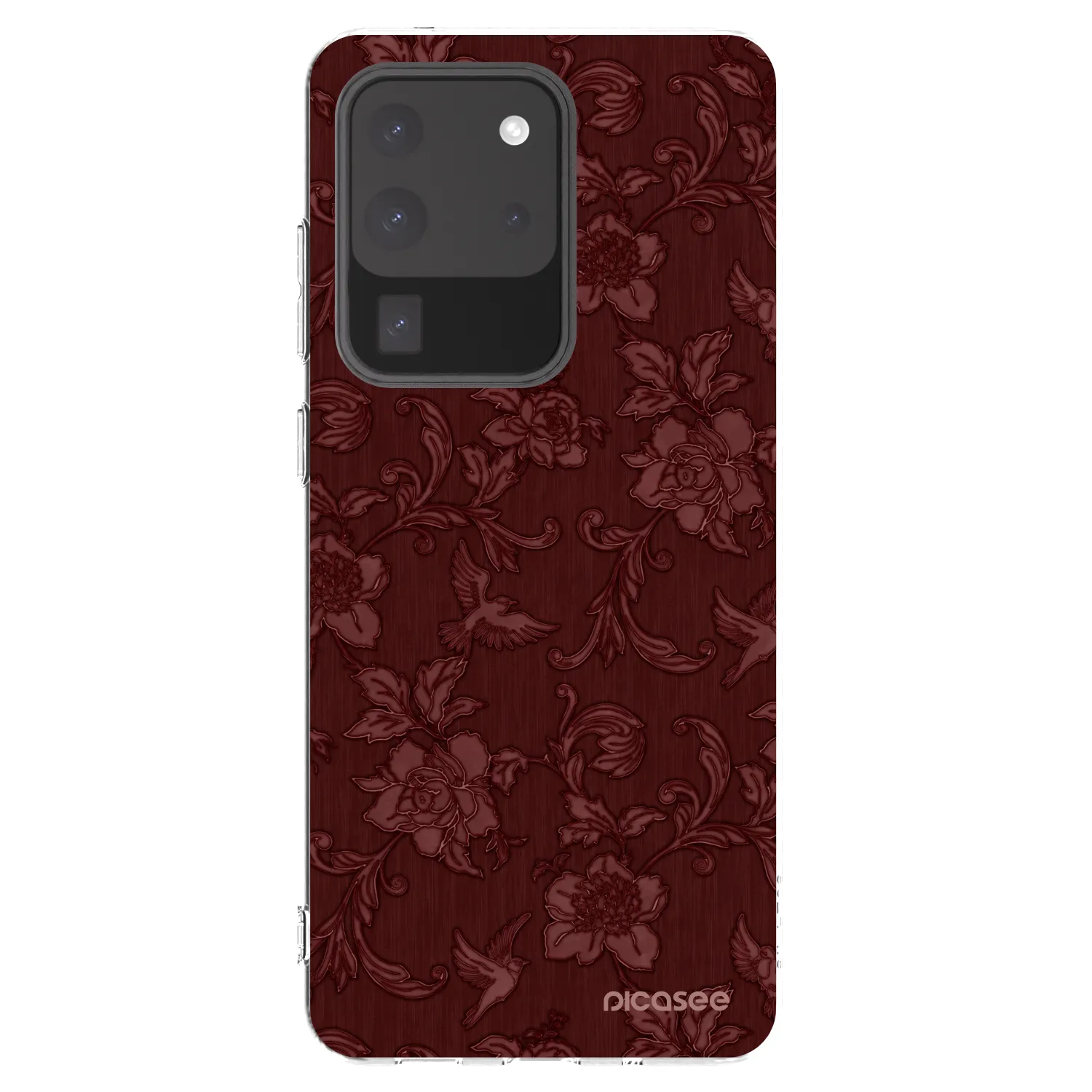 Picasee silikonový průhledný obal pro Samsung Galaxy S20 Ultra 5G G988F - Red Elegance
