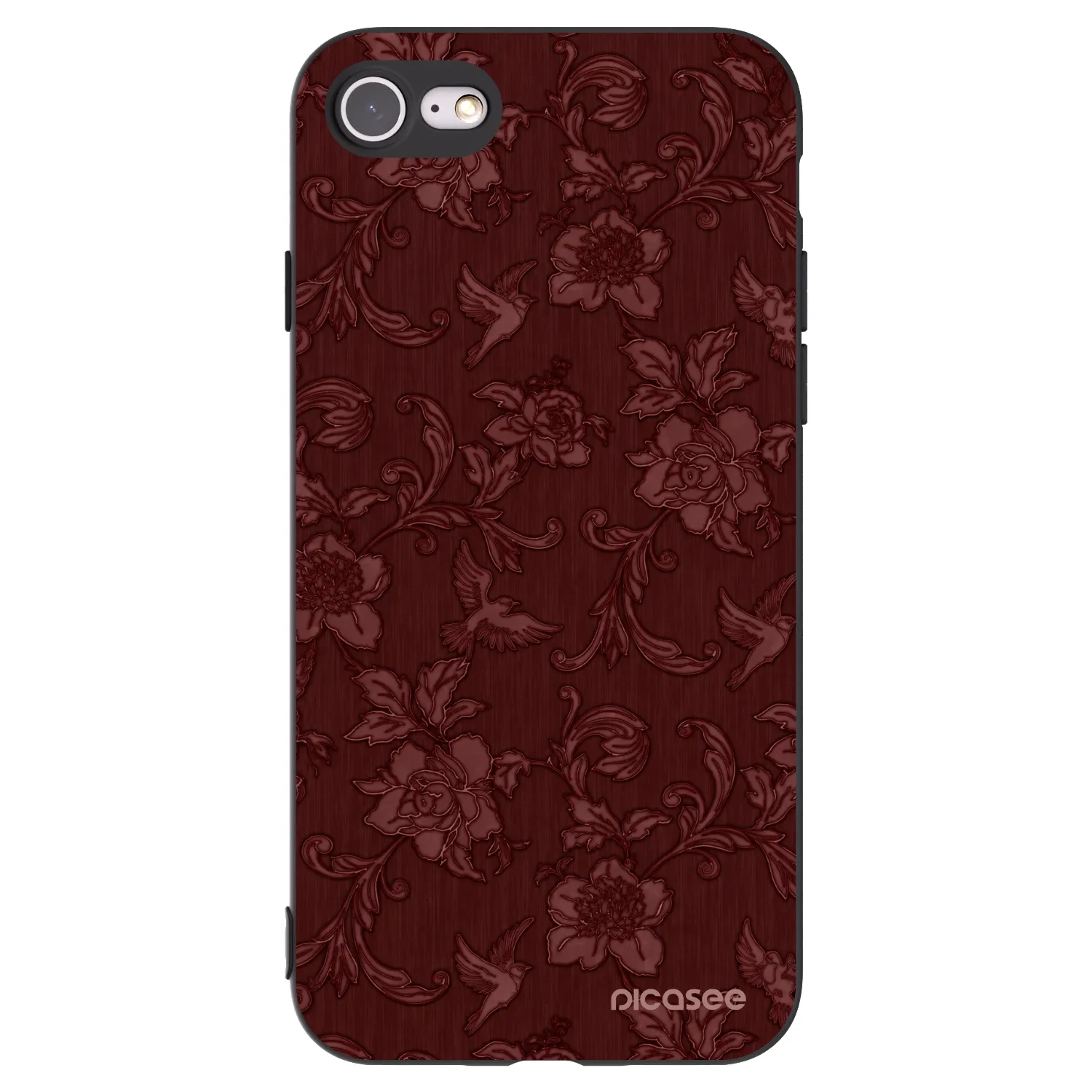 Picasee silikonový černý obal pro Apple iPhone SE 2020 - Red Elegance