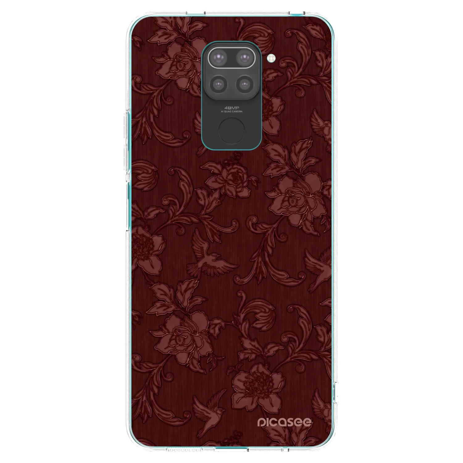 Picasee silikonový černý obal pro Xiaomi Redmi Note 9 - Red Elegance