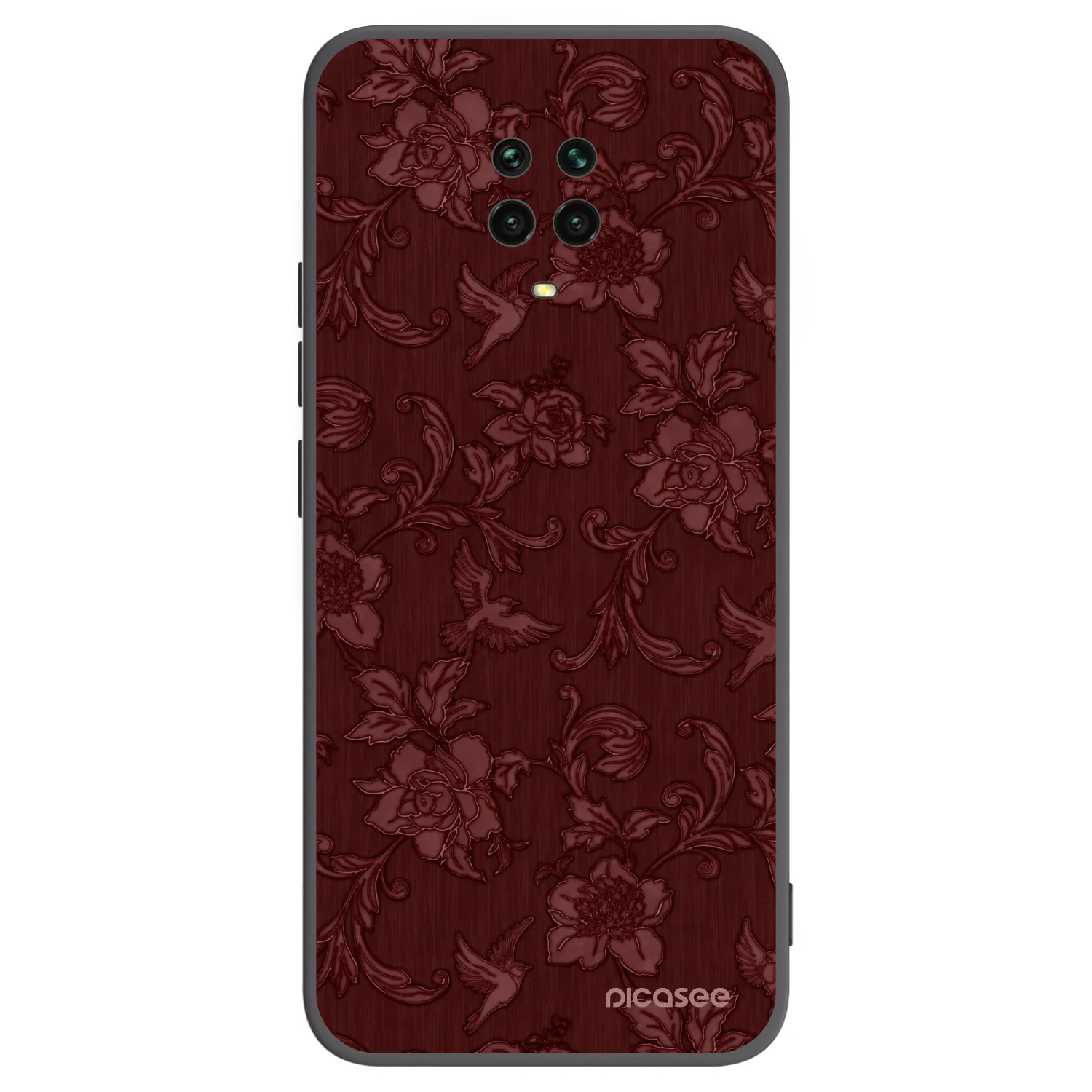 Picasee silikonový černý obal pro Xiaomi Redmi Note 9S - Red Elegance