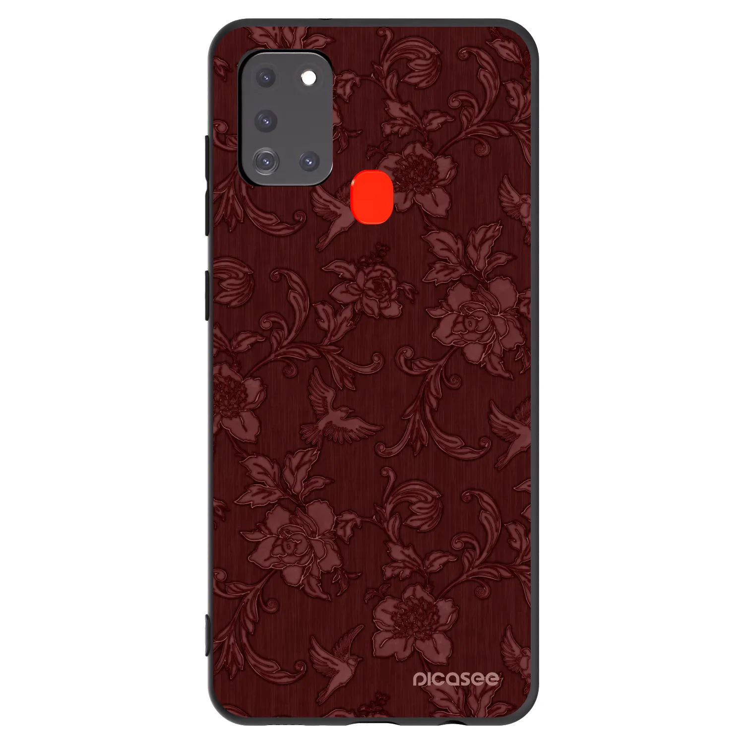Picasee silikonový černý obal pro Samsung Galaxy A21s - Red Elegance