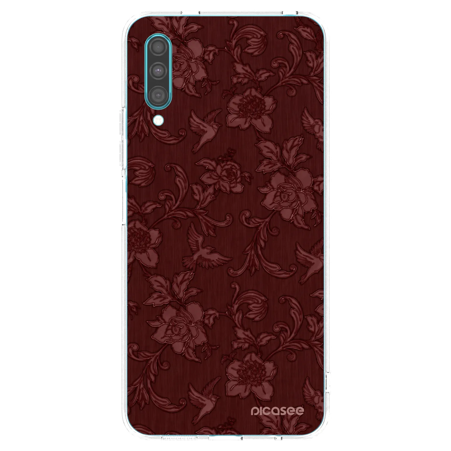 Picasee silikonový průhledný obal pro Samsung Galaxy A30s A307F - Red Elegance