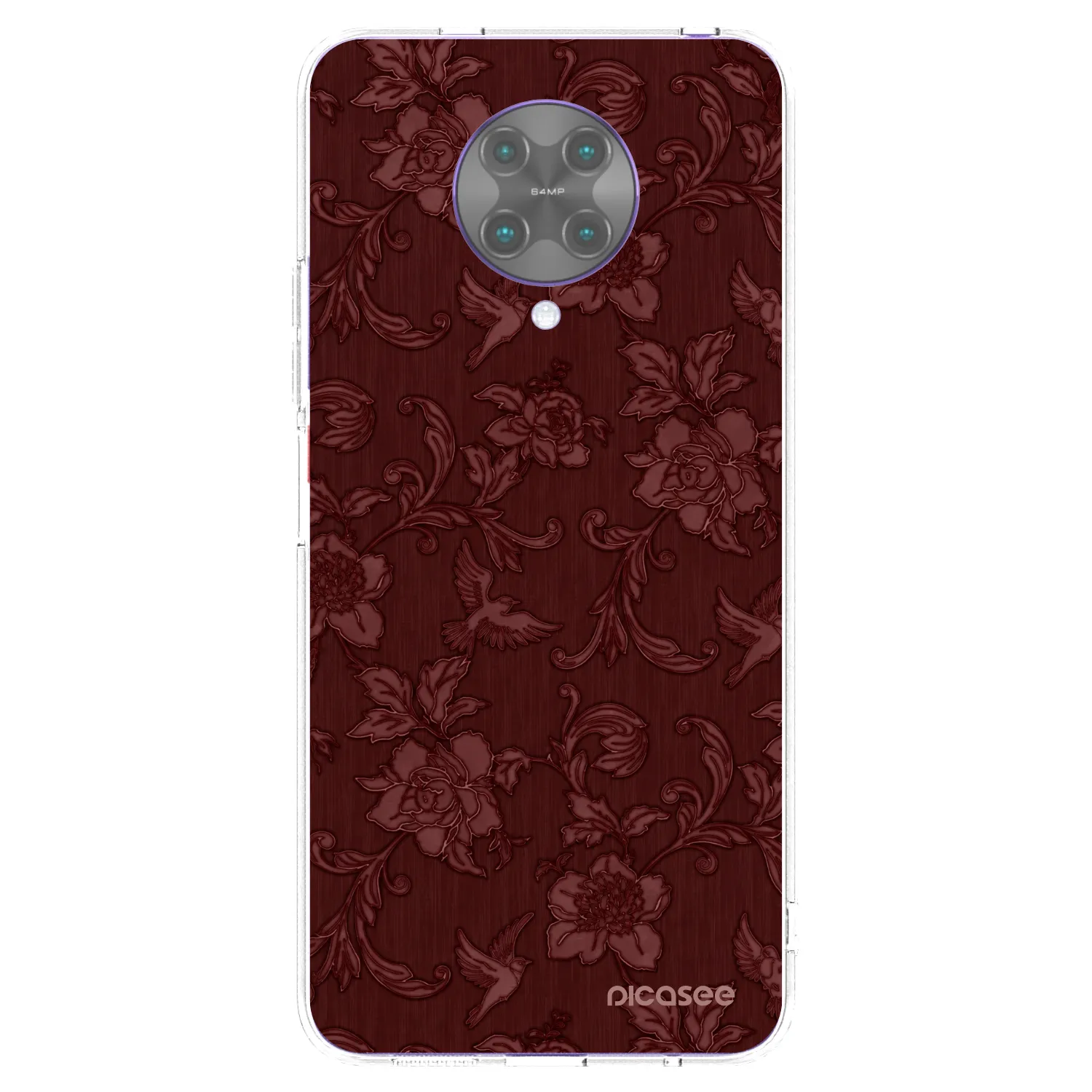 Picasee silikonový průhledný obal pro Xiaomi Poco F2 Pro - Red Elegance