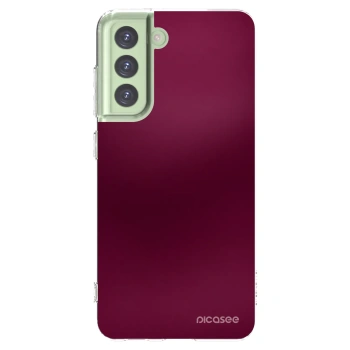Picasee silikonový průhledný obal pro Samsung Galaxy S21 FE 5G - Velvet Bordeaux