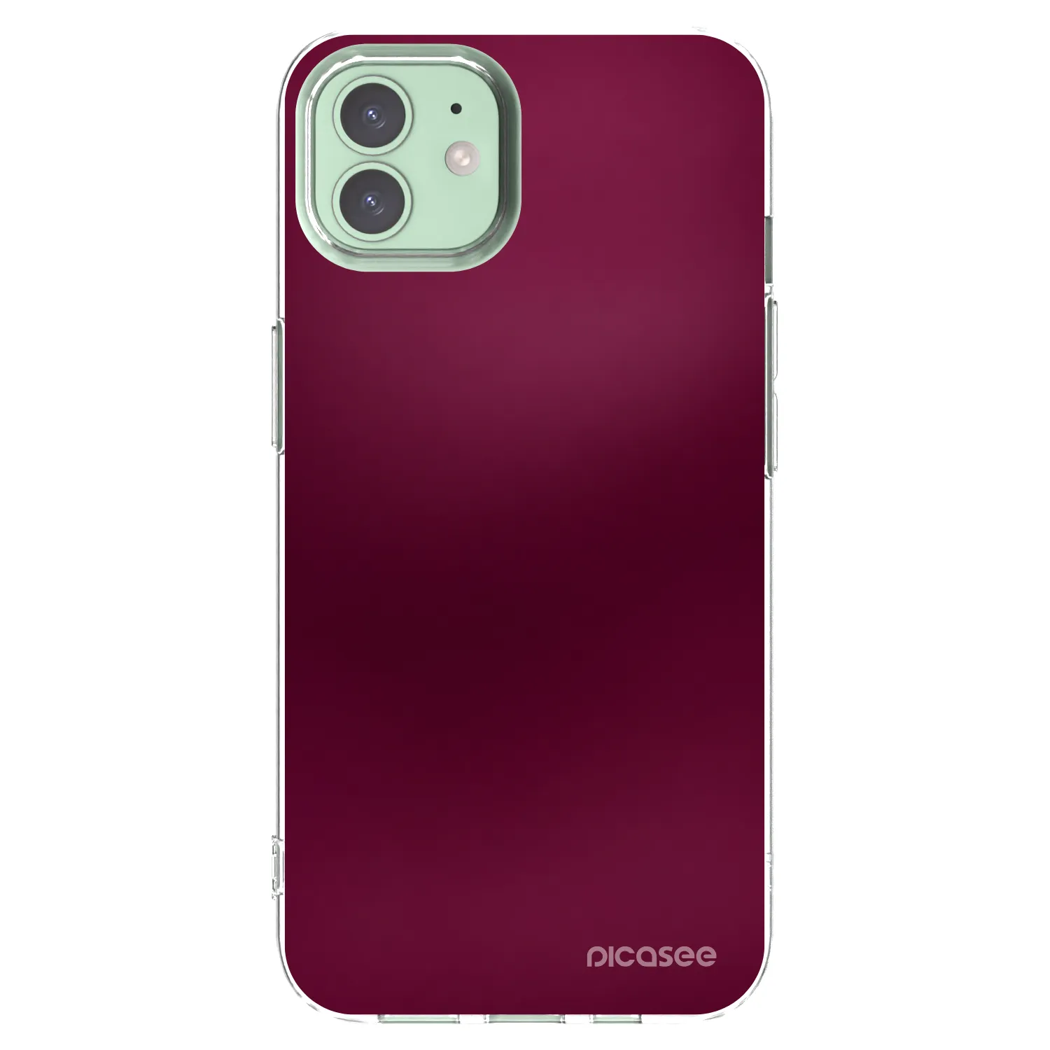 Picasee silikonový průhledný obal pro Apple iPhone 12 - Velvet Bordeaux