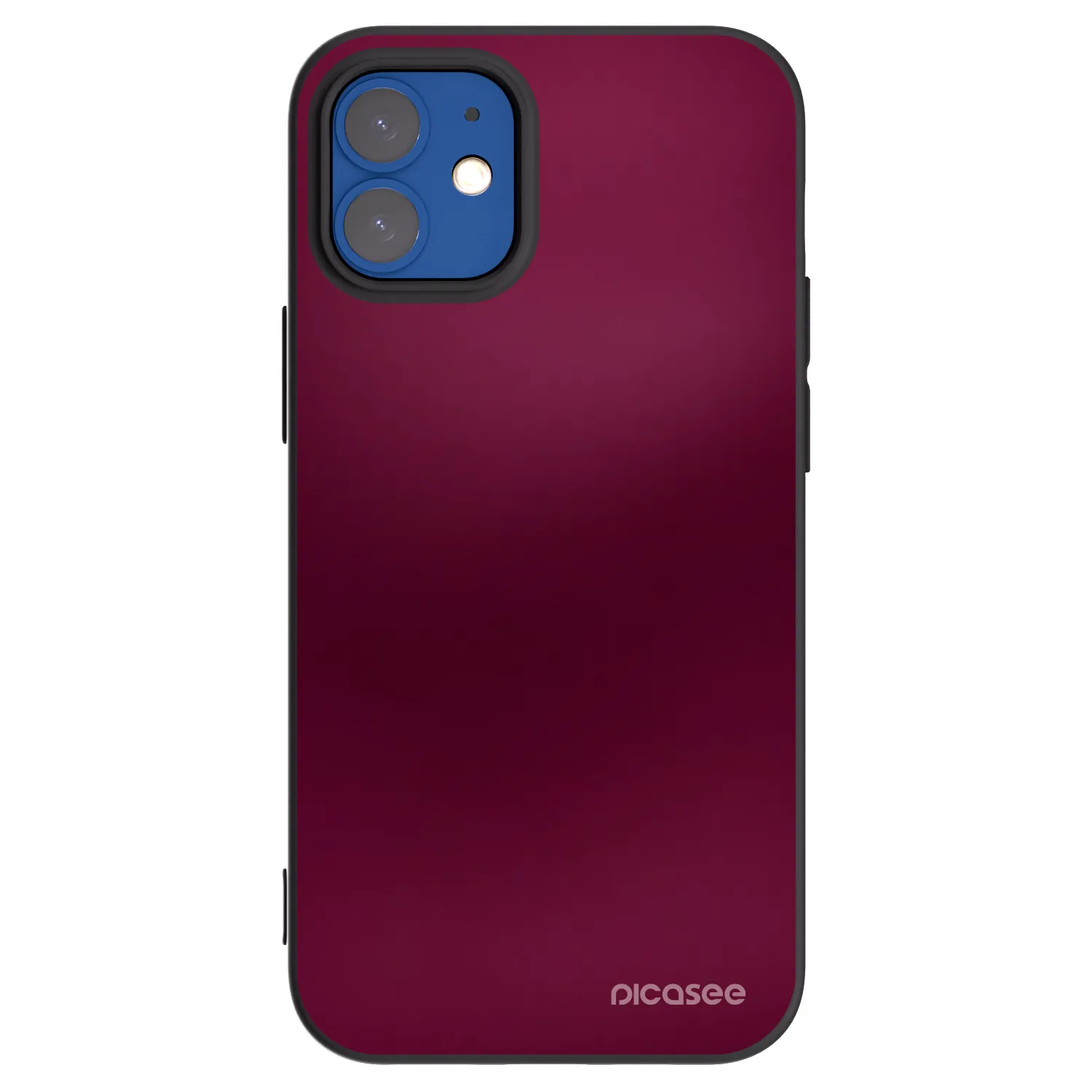 Picasee silikonový černý obal pro Apple iPhone 12 mini - Velvet Bordeaux
