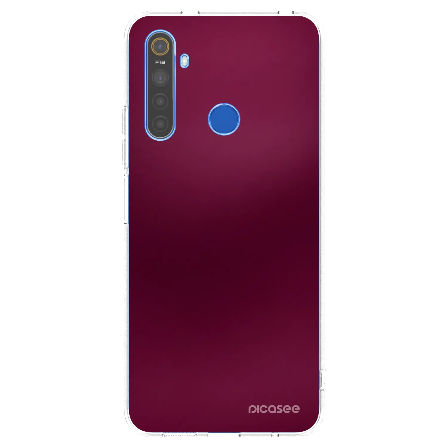 Picasee silikonový průhledný obal pro Realme 5 - Velvet Bordeaux