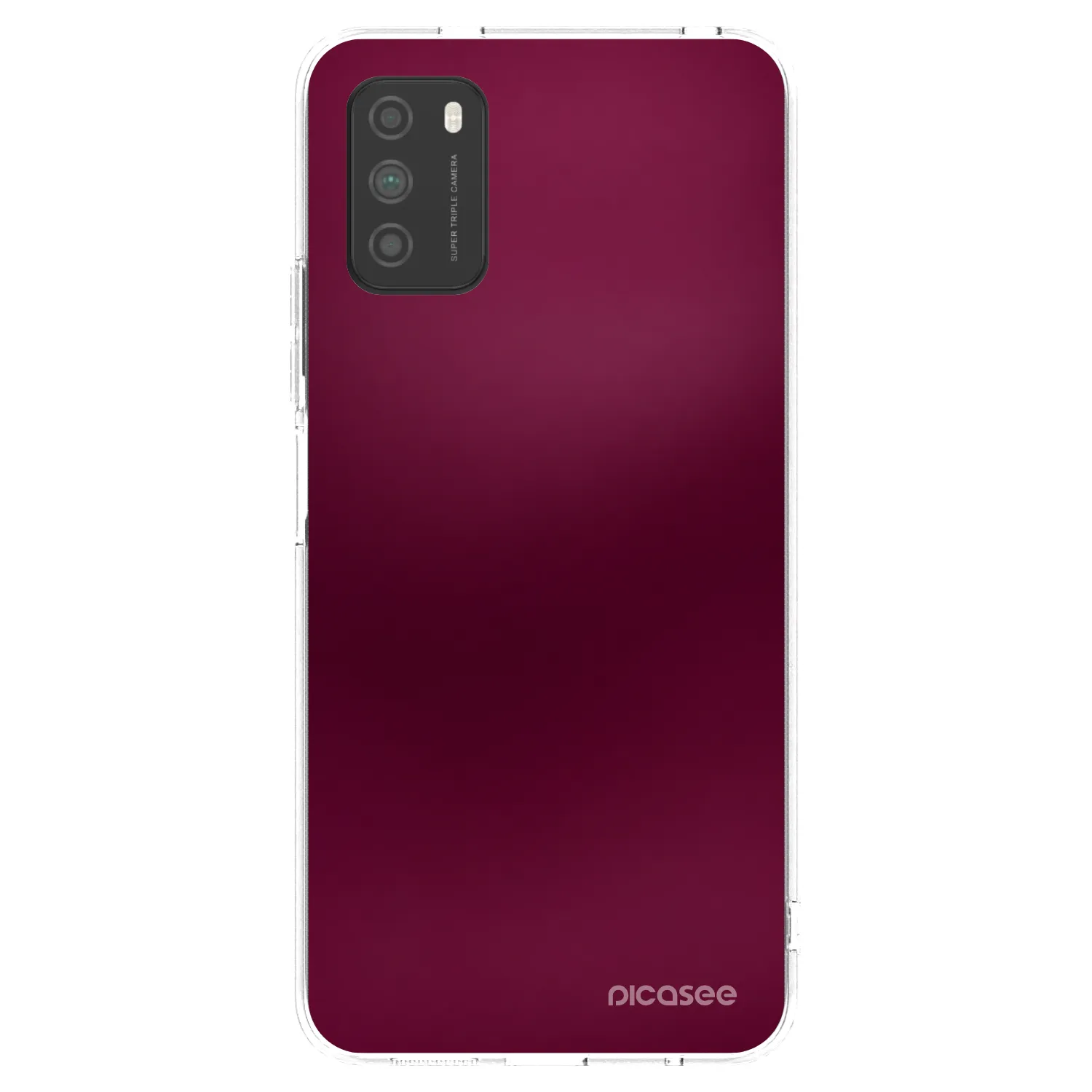 Picasee silikonový průhledný obal pro Xiaomi Poco M3 - Velvet Bordeaux