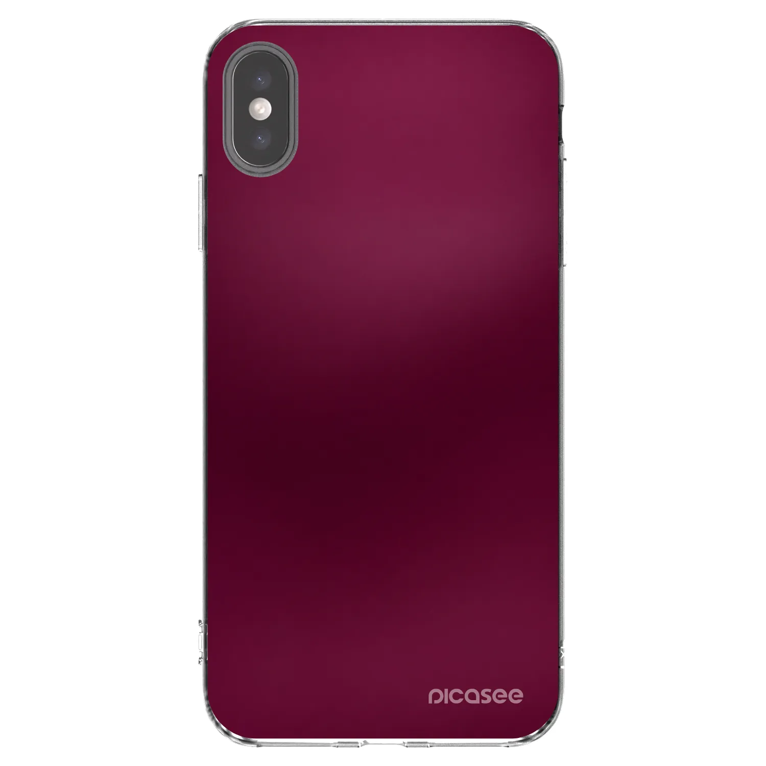 Picasee silikonový průhledný obal pro Apple iPhone XS Max - Velvet Bordeaux