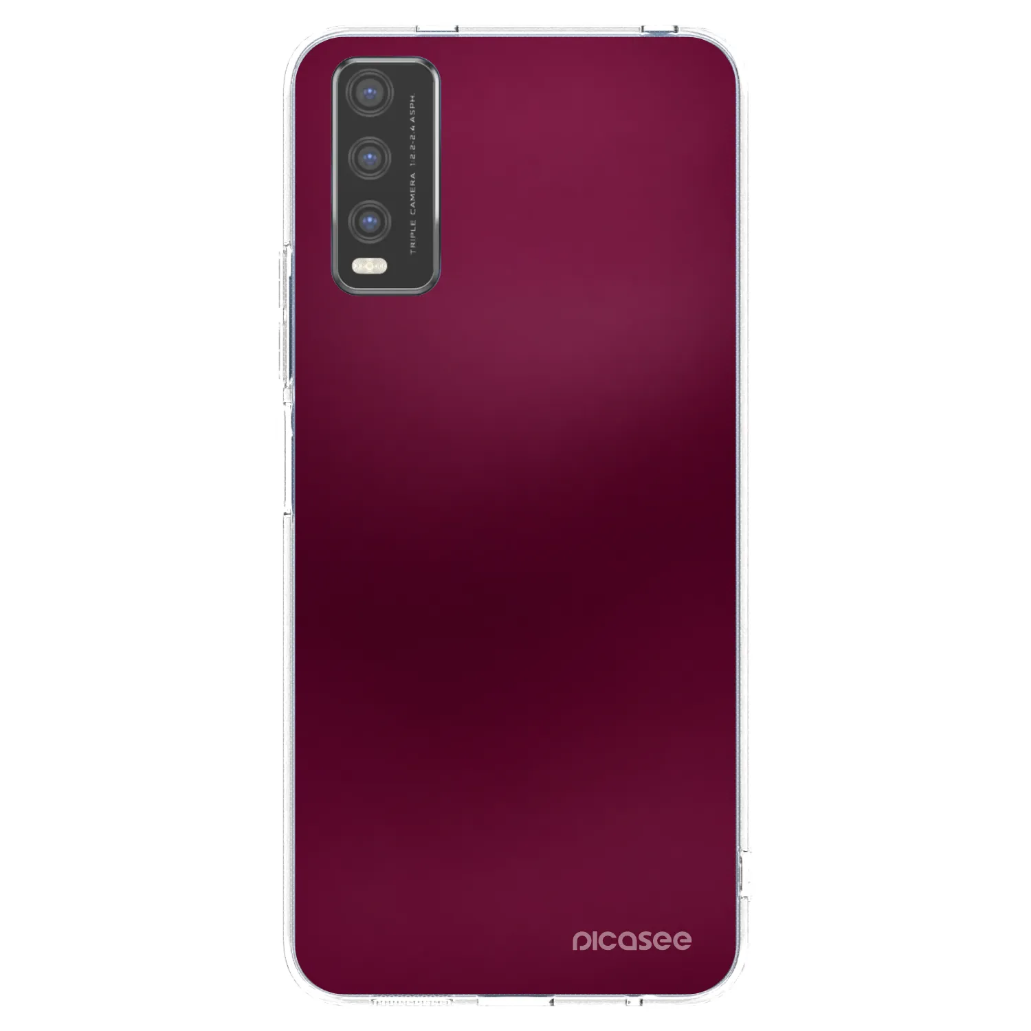 Picasee silikonový průhledný obal pro Vivo Y20s - Velvet Bordeaux