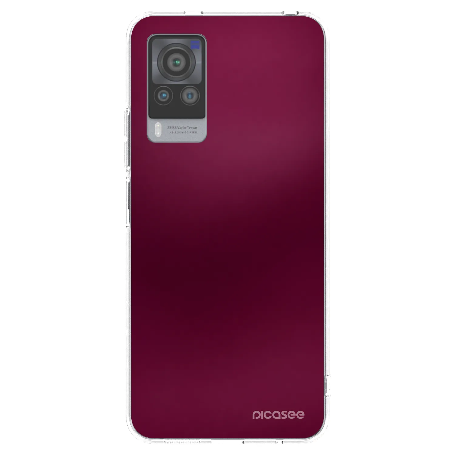Picasee silikonový průhledný obal pro Vivo X60 Pro 5G - Velvet Bordeaux