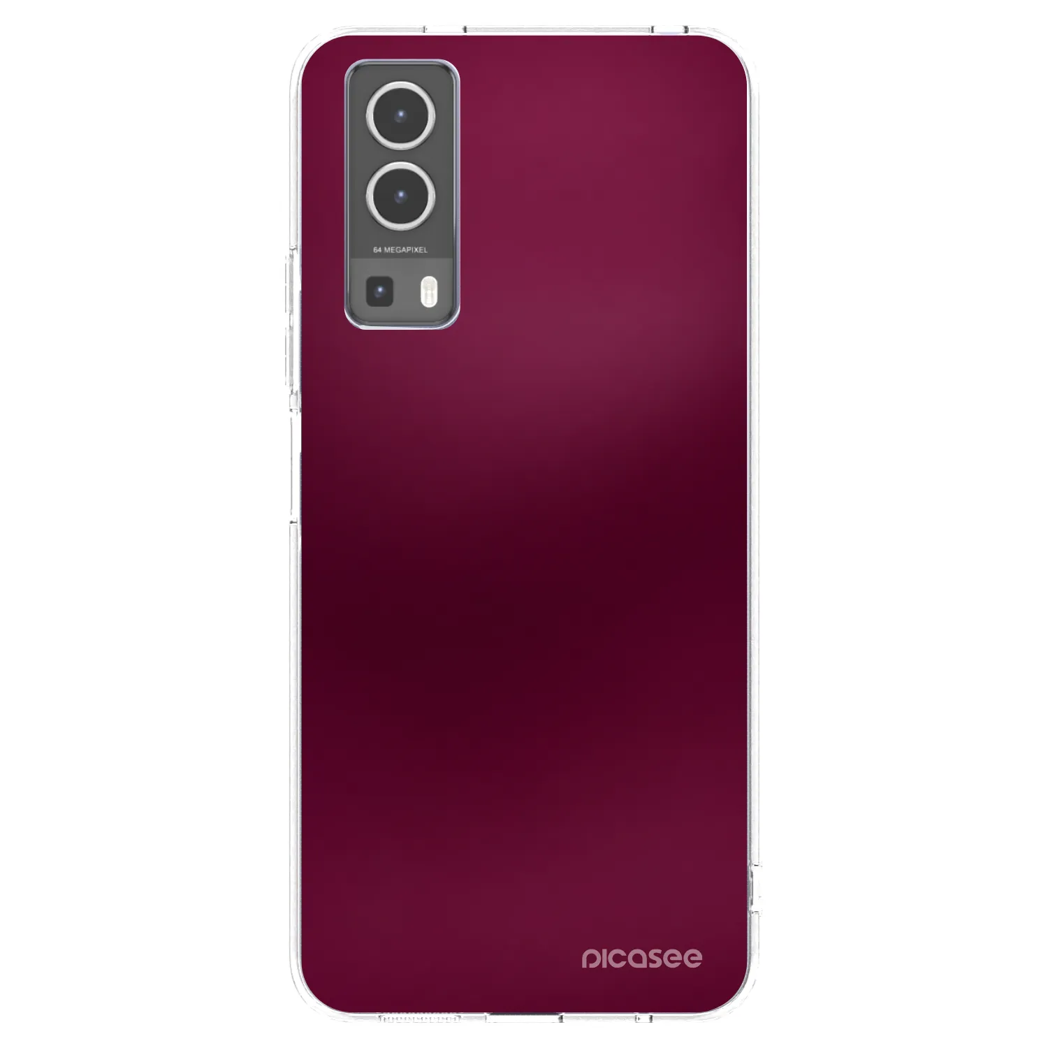 Picasee silikonový průhledný obal pro Vivo Y72 5G - Velvet Bordeaux