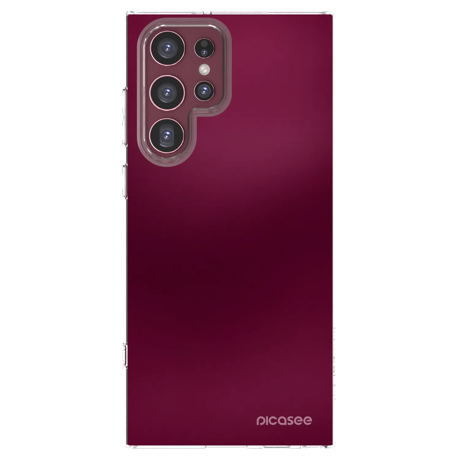 Picasee silikonový průhledný obal pro Samsung Galaxy S22 Ultra 5G - Velvet Bordeaux