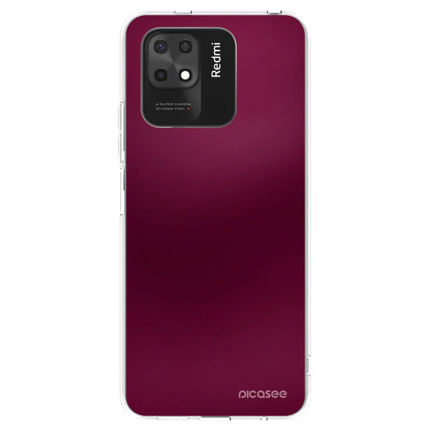Picasee silikonový průhledný obal pro Xiaomi Redmi 10C - Velvet Bordeaux