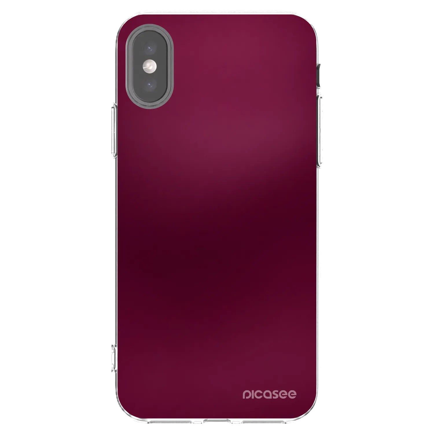 Picasee silikonový průhledný obal pro Apple iPhone X/XS - Velvet Bordeaux