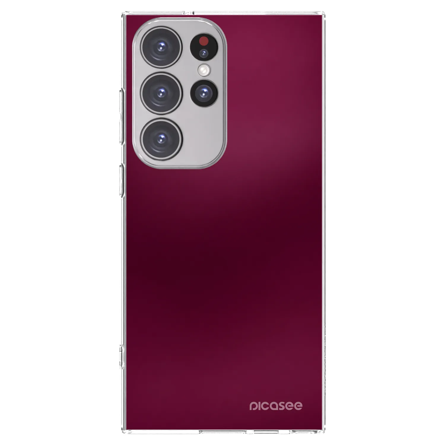 Picasee silikonový průhledný obal pro Samsung Galaxy S23 Ultra 5G - Velvet Bordeaux