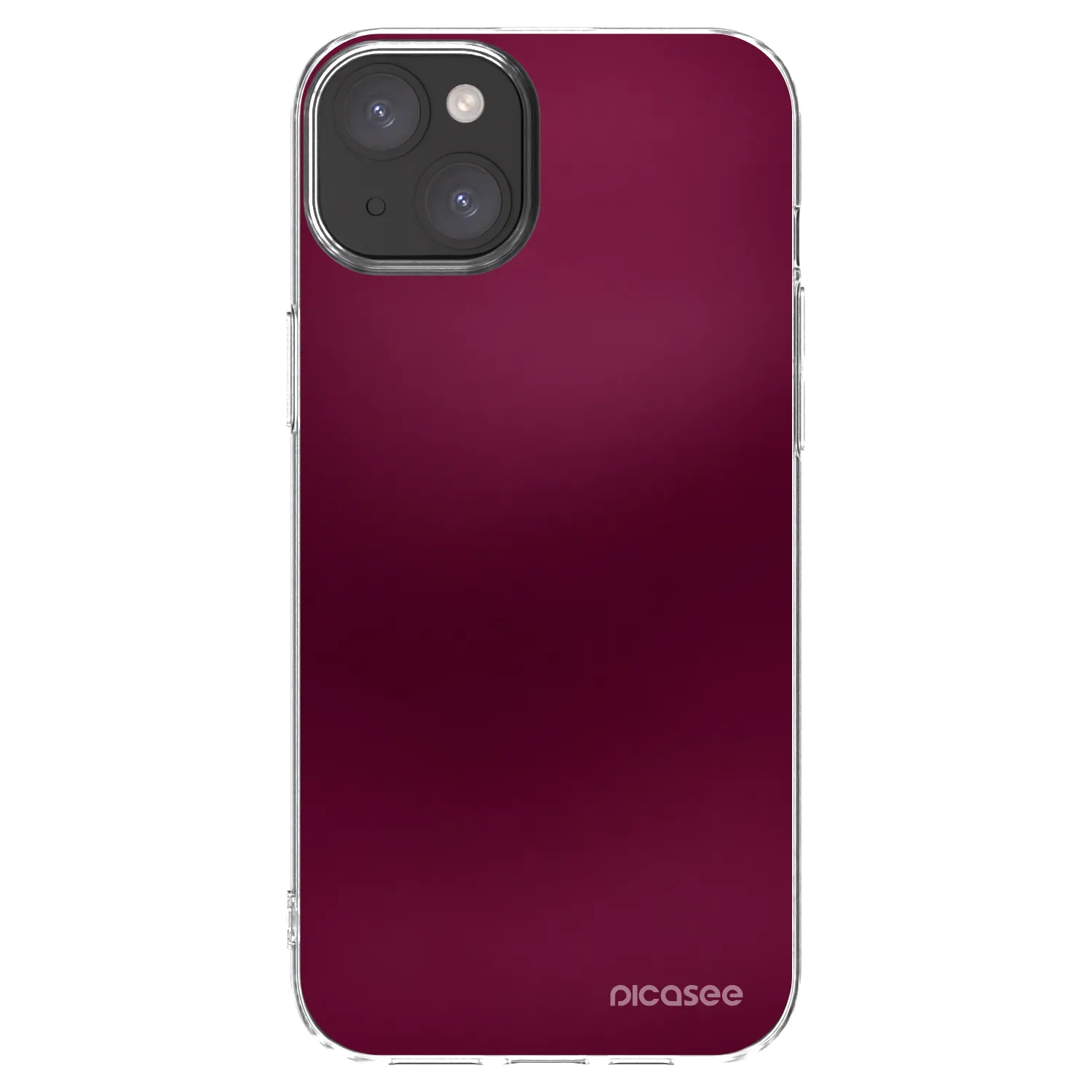 Picasee silikonový průhledný obal pro Apple iPhone 15 Plus - Velvet Bordeaux