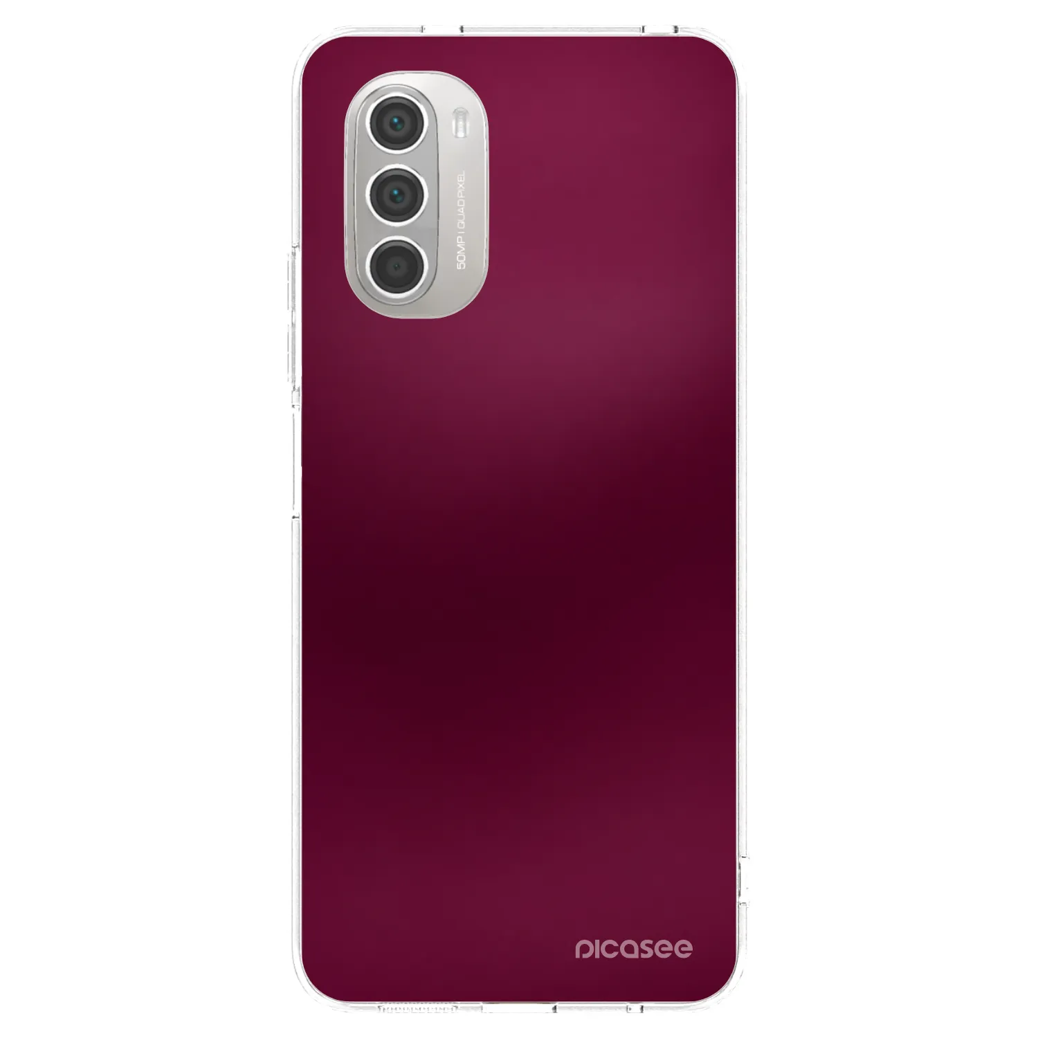Picasee silikonový průhledný obal pro Motorola Moto G51 - Velvet Bordeaux