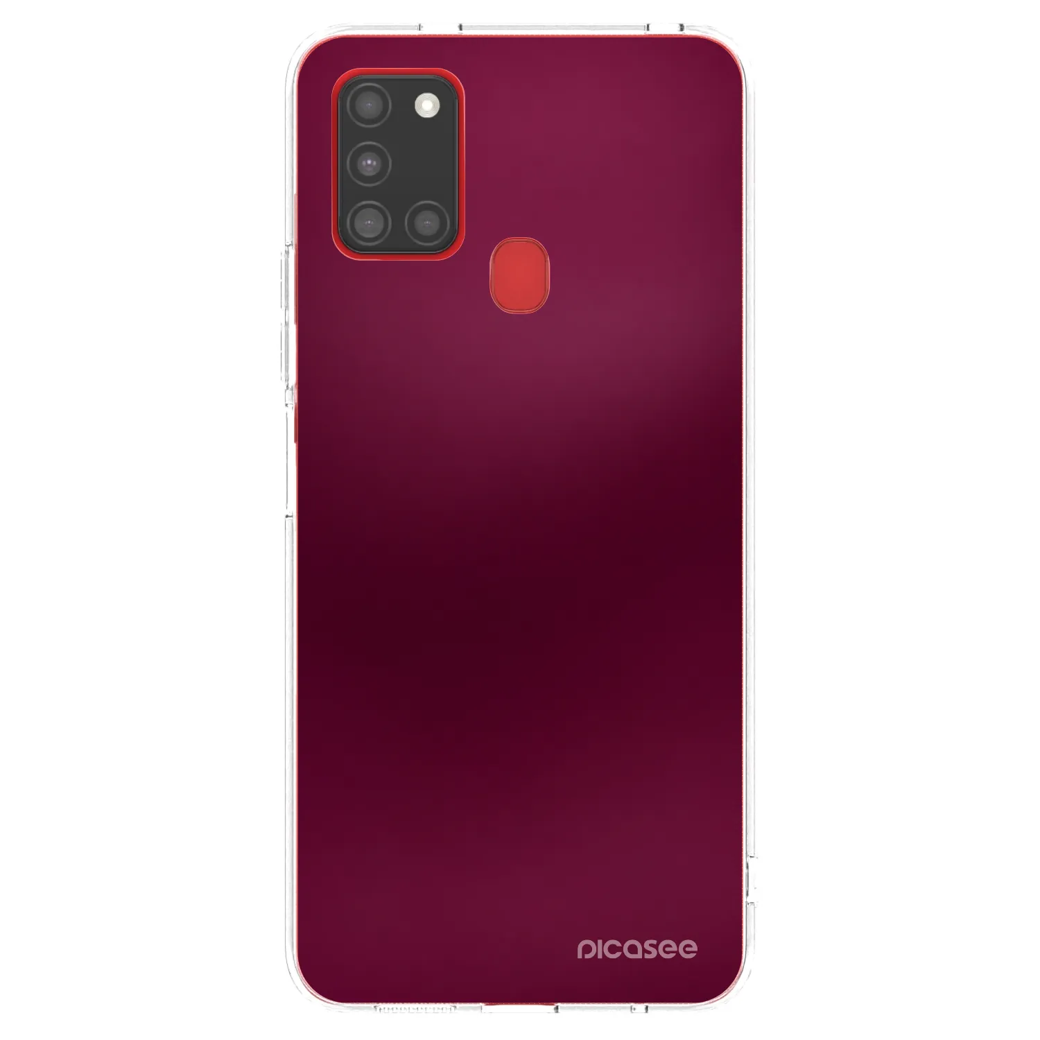 Picasee silikonový průhledný obal pro Samsung Galaxy A21s - Velvet Bordeaux