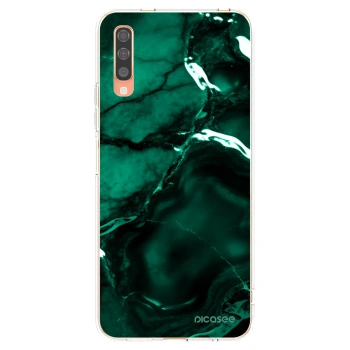 Picasee silikonový průhledný obal pro Samsung Galaxy A70 A705F - Dark emerald