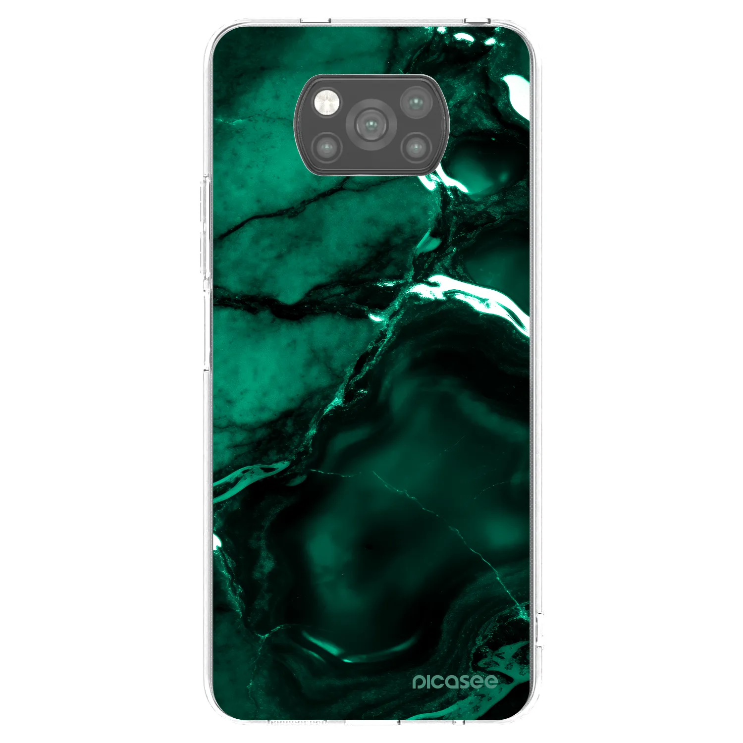 Picasee silikonový černý obal pro Xiaomi Poco X3 - Dark emerald