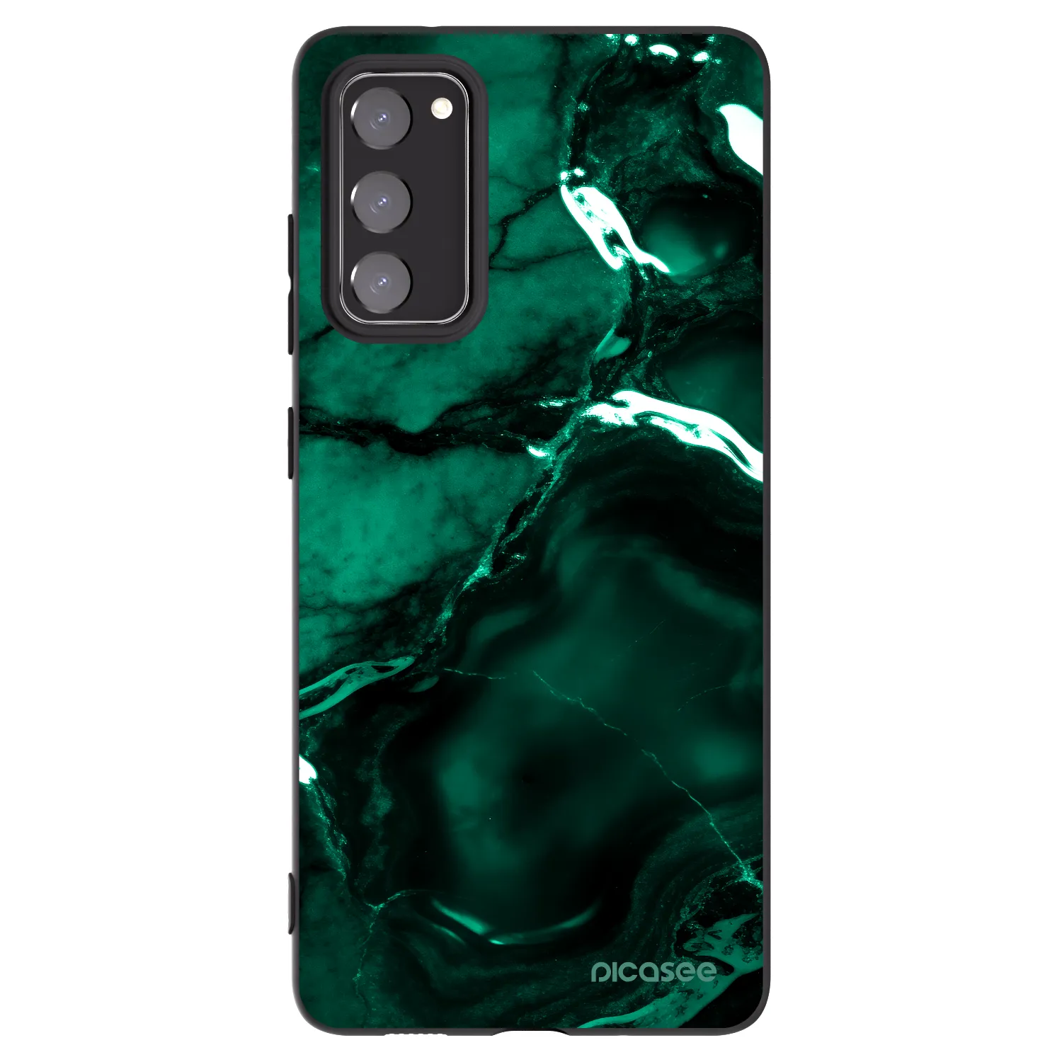 Picasee silikonový černý obal pro Samsung Galaxy S20 FE - Dark emerald