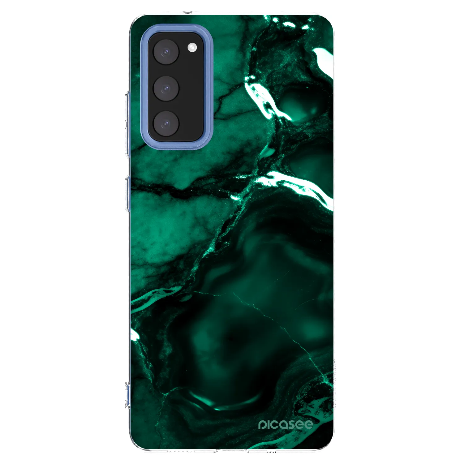 Picasee silikonový průhledný obal pro Samsung Galaxy S20 FE - Dark emerald