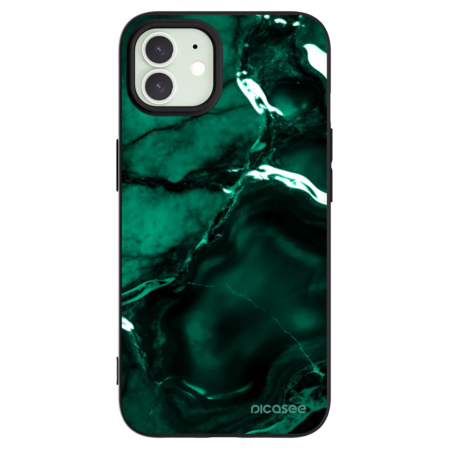 Picasee silikonový černý obal pro Apple iPhone 12 - Dark emerald