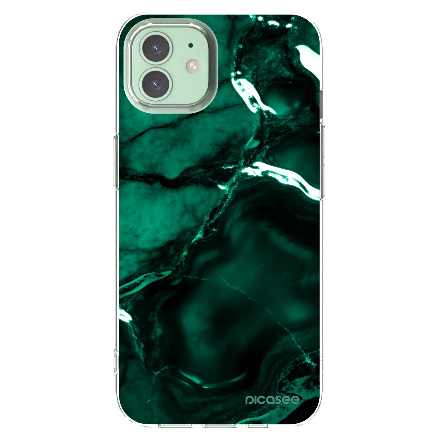 Picasee silikonový průhledný obal pro Apple iPhone 12 - Dark emerald