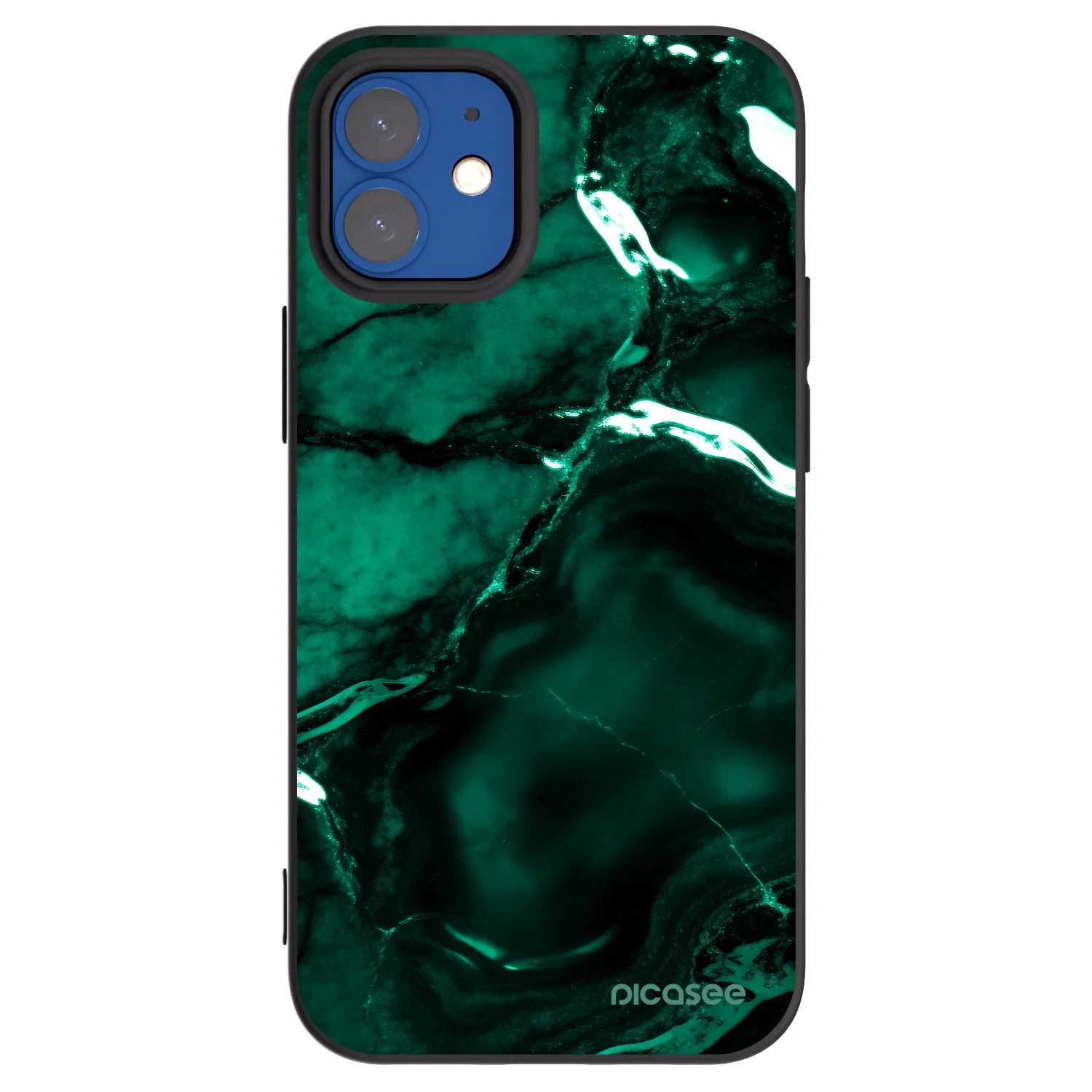 Picasee silikonový černý obal pro Apple iPhone 12 mini - Dark emerald