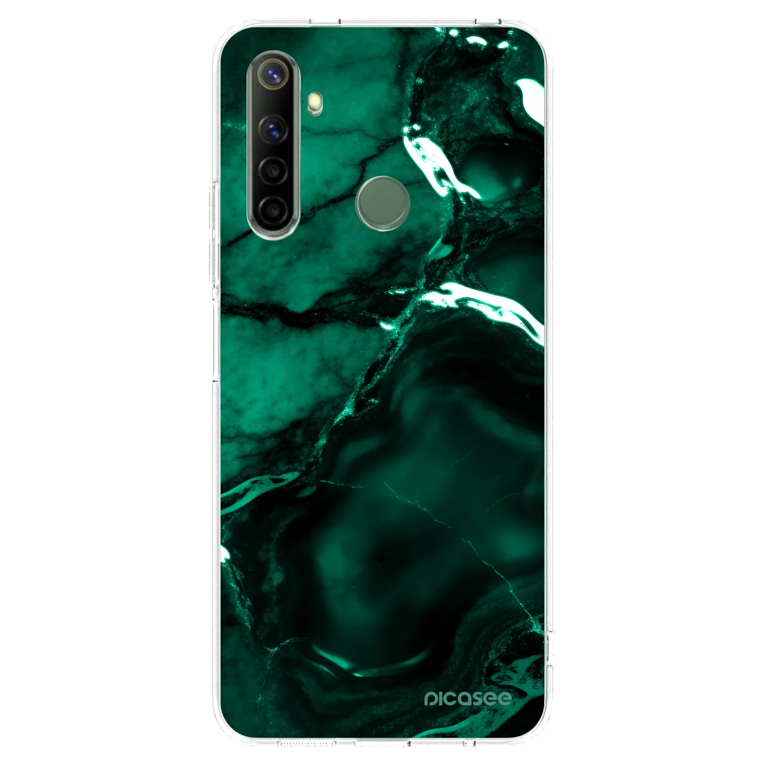 Picasee silikonový průhledný obal pro Realme 6i - Dark emerald